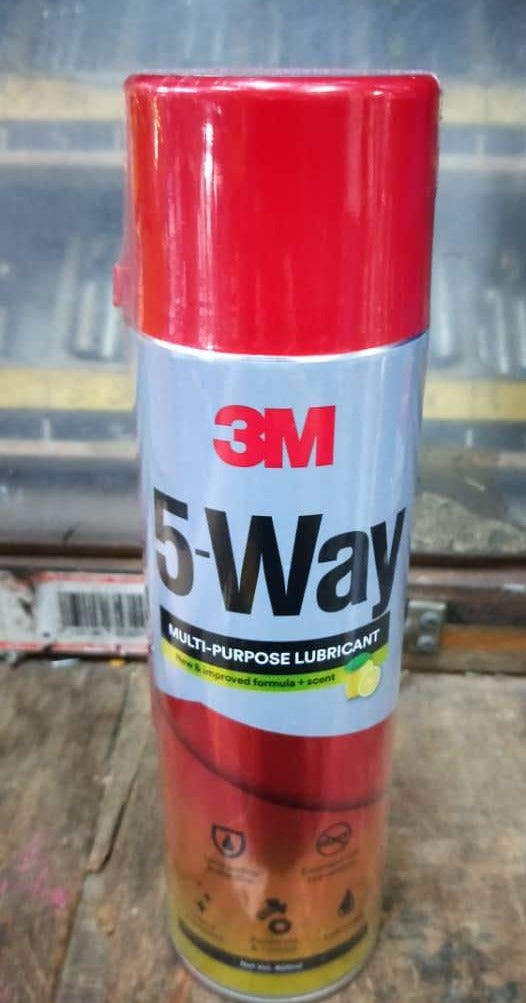 3M 5-Way Multi-Purpose Lubricant Spray 400ml - PTFE, Silicone & Dry Lubricant for Automotive, Bike, Tools & Home Use | Model 3M 5WAY | Ideal for Squeaky Hinges, Locks, Chains & Mechanical Parts
