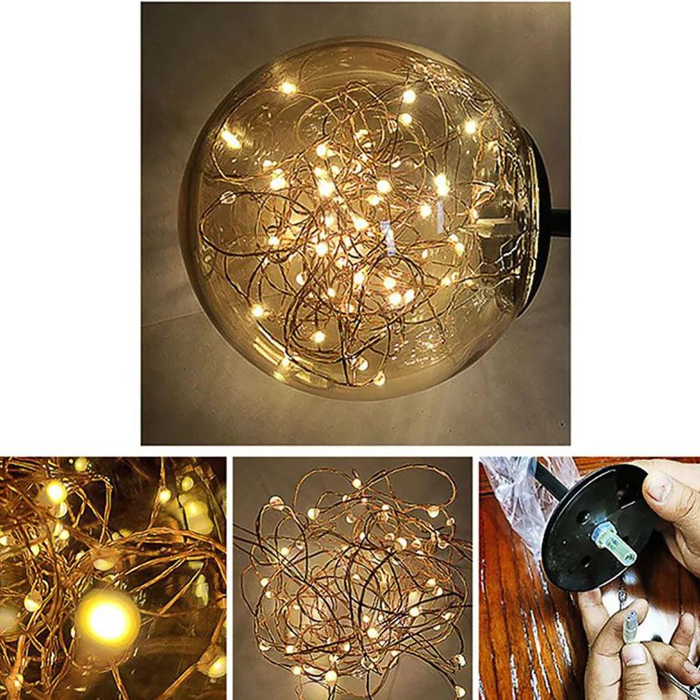 Decorative Glass Ball Filament LED Wall Lights for Bedroom - Elegant Ambient Lighting for Home Decor, Living Room, and Dorm