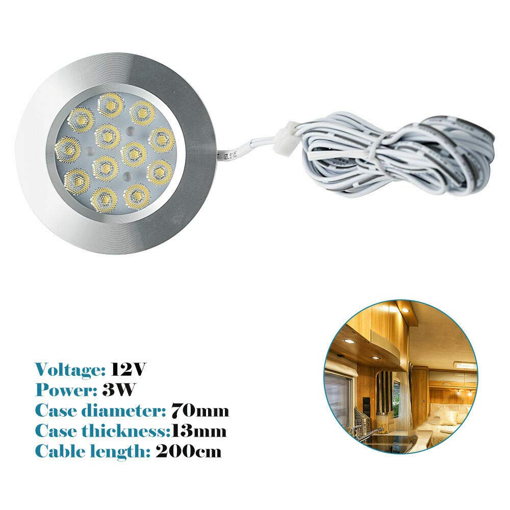 MACHSWON 6X Interior LED Spot Lights 12V for Camper Van, Caravan & Motorhome - Bright Energy-Efficient Lighting for Night Driving & Cozy Cabin Ambience