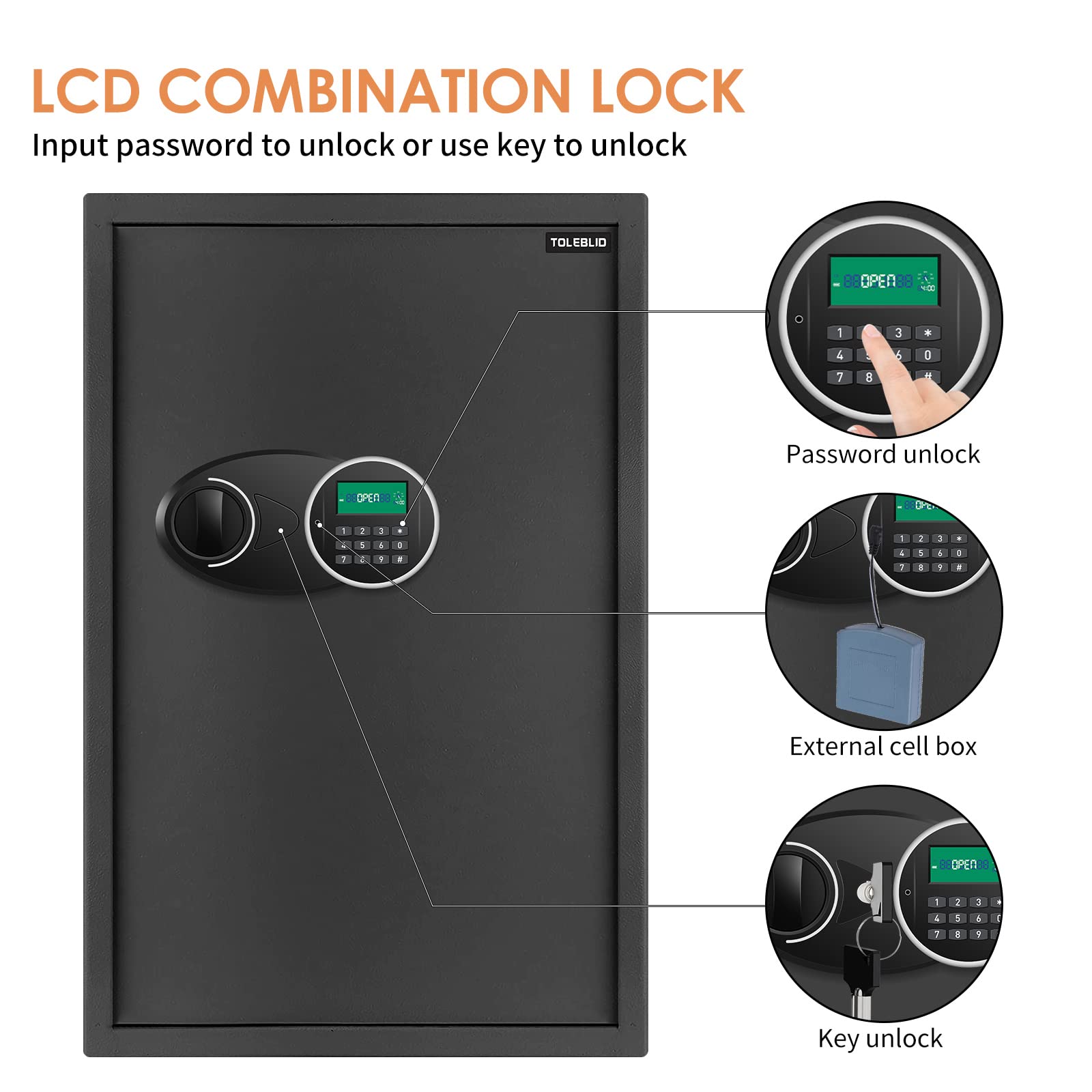 144 Position Key Lock Box Wall Mount with Combination Lock - Digital Key Cabinet for Car, Hotel, Office & Home Security - Adjustable Key Safe for Property Management, Vacation Rentals & Emergency Access