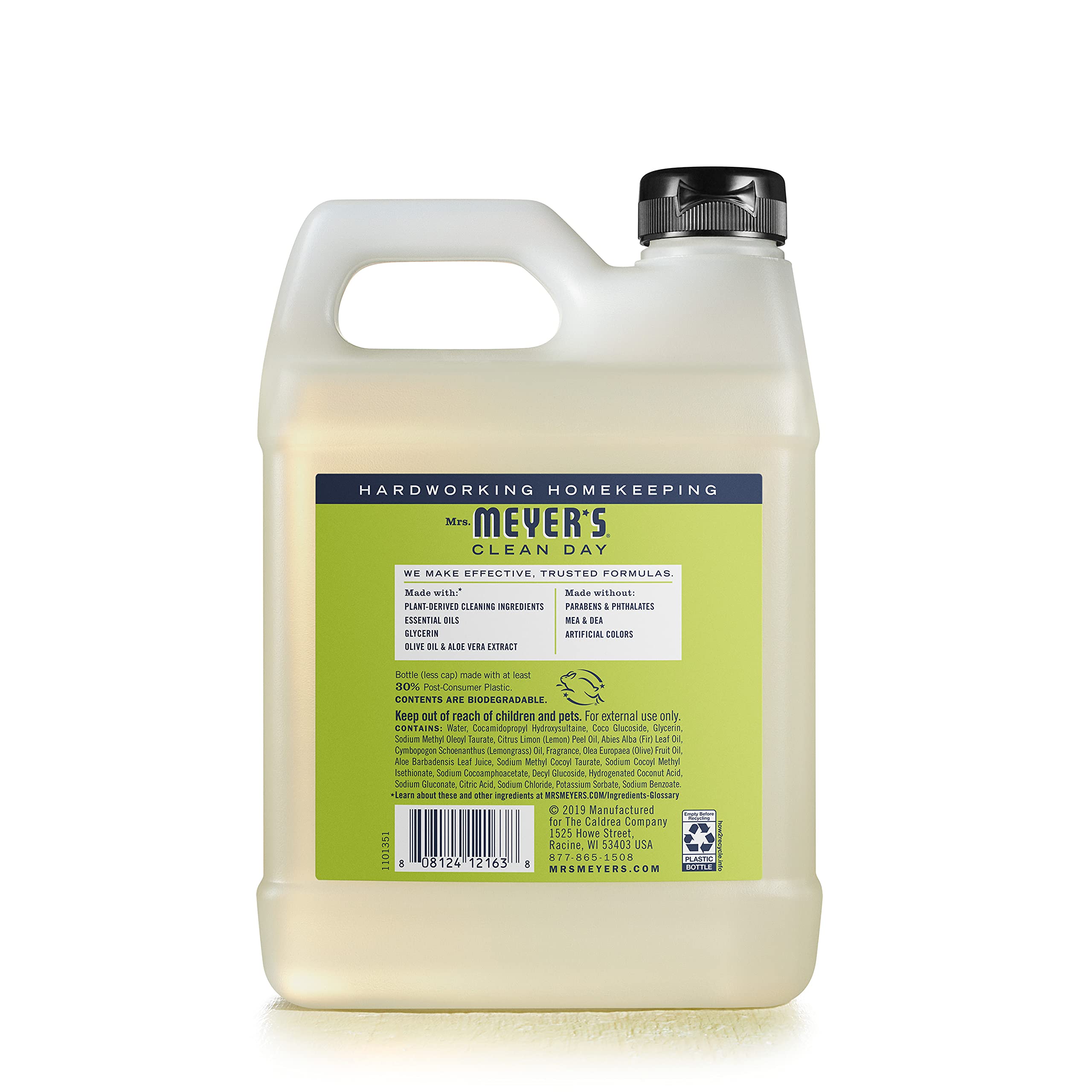 Mrs. Meyer's Clean Day Liquid Hand Soap Refill - 33 oz, Cruelty Free & Biodegradable Formula with Lemon Verbena Scent | Gentle on Skin, Perfect for Kitchen, Bathroom & Office Use