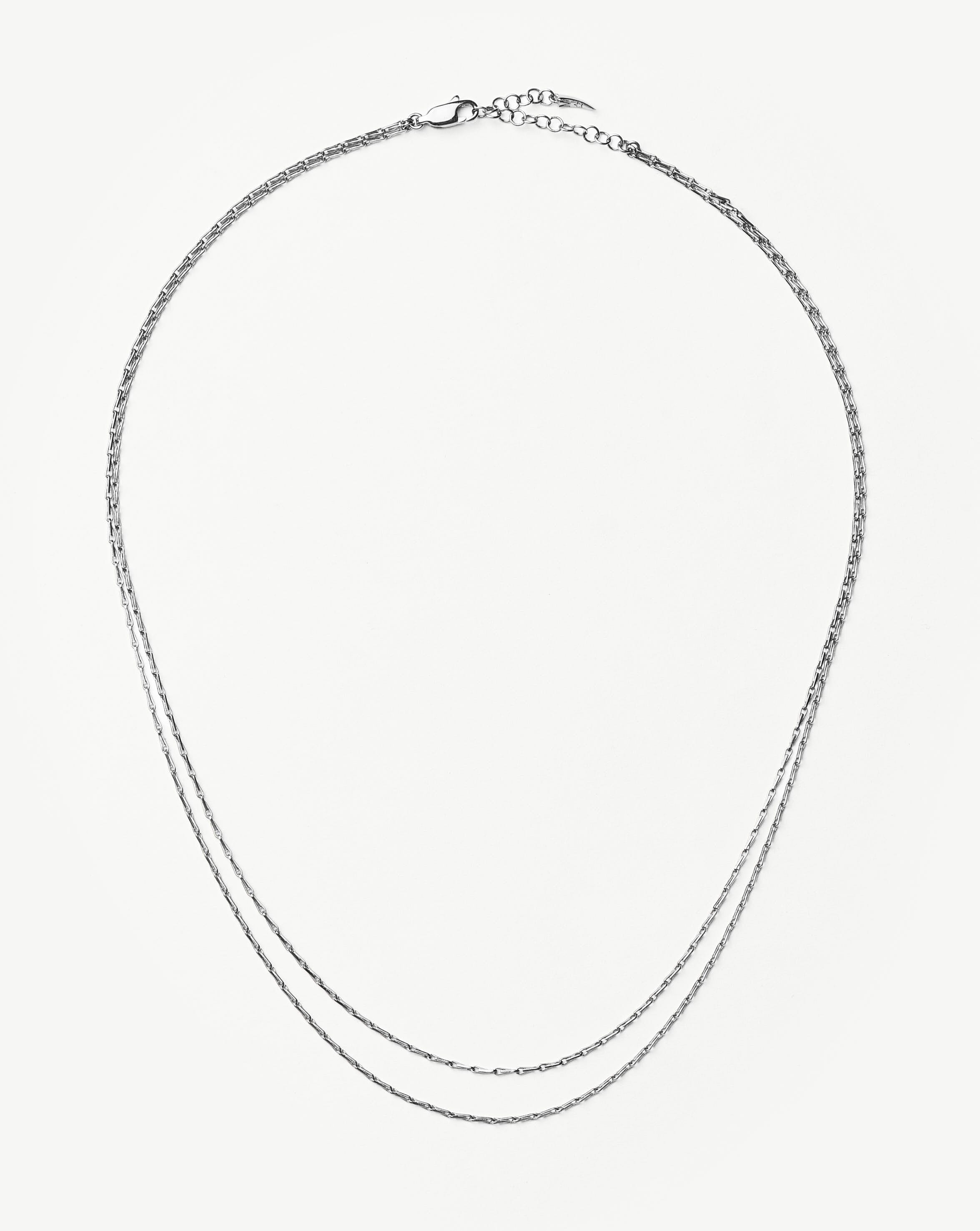 Savi Twisted Double Chain Necklace for Women - Silver Plated Layering Necklace | Elegant & Trendy Jewelry Gift for Birthday, Anniversary, Valentine's Day | Perfect for Daily Wear, Date Night & Special Occasions