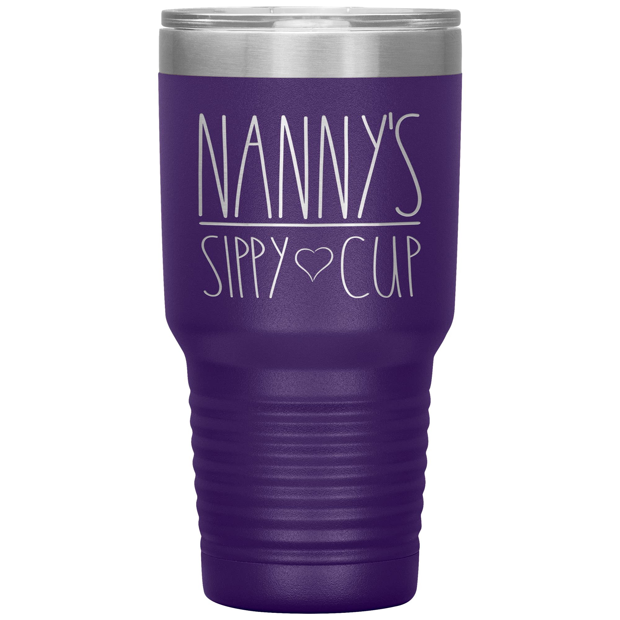 Nanny's Vacuum Insulated Sippy Cup Tumbler with Lid - 30Oz Leak-Proof Travel Mug for Nannies & Caregivers - Perfect Baby Shower, Birthday & Thank You Gift (12 Colors, Purple) - Ideal for Childcare, Outings & On-the-Go Hydration
