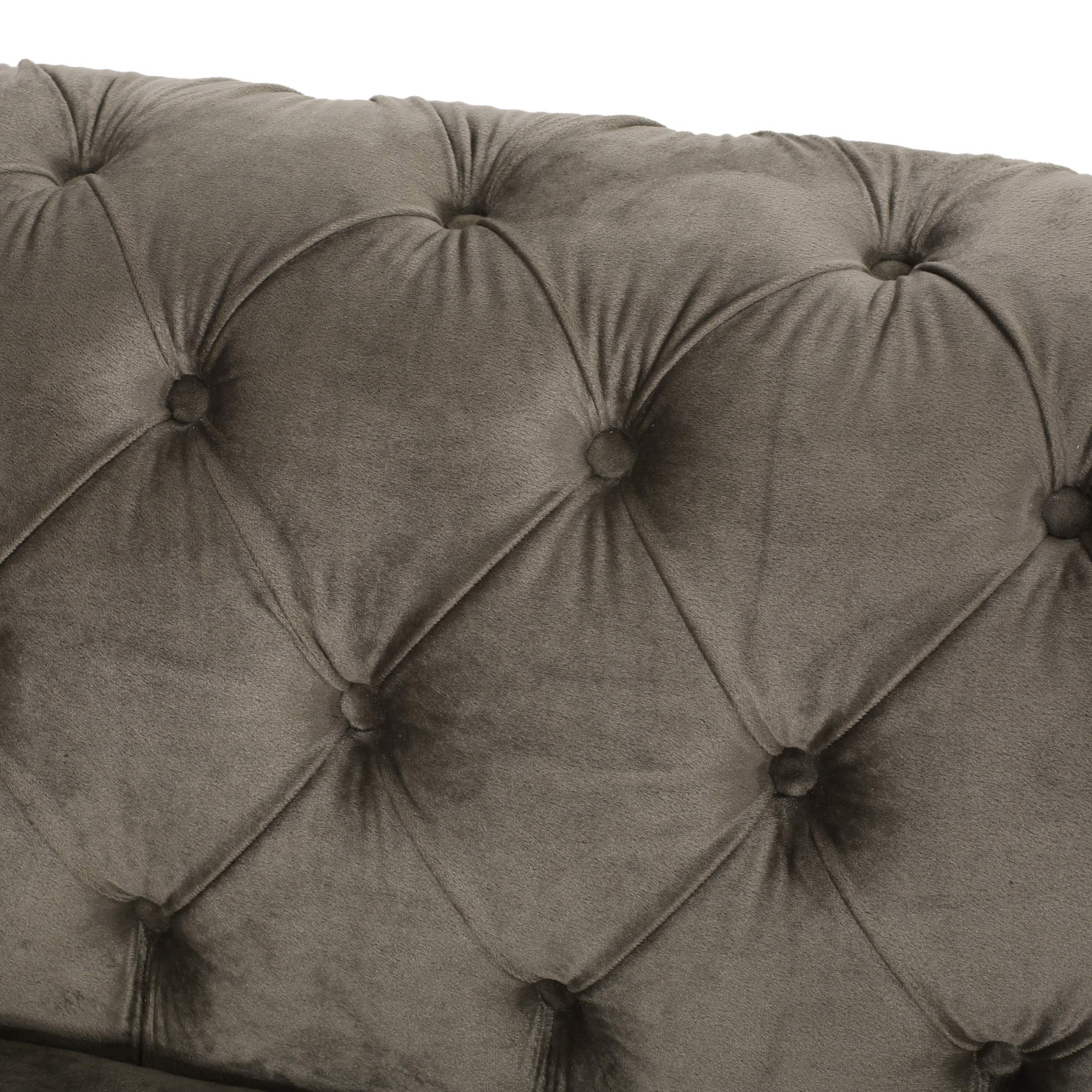 Christopher Knight Home Keyser Modern Gray & Gold Sofa - Stylish Living Room Furniture for Small Spaces & Apartments