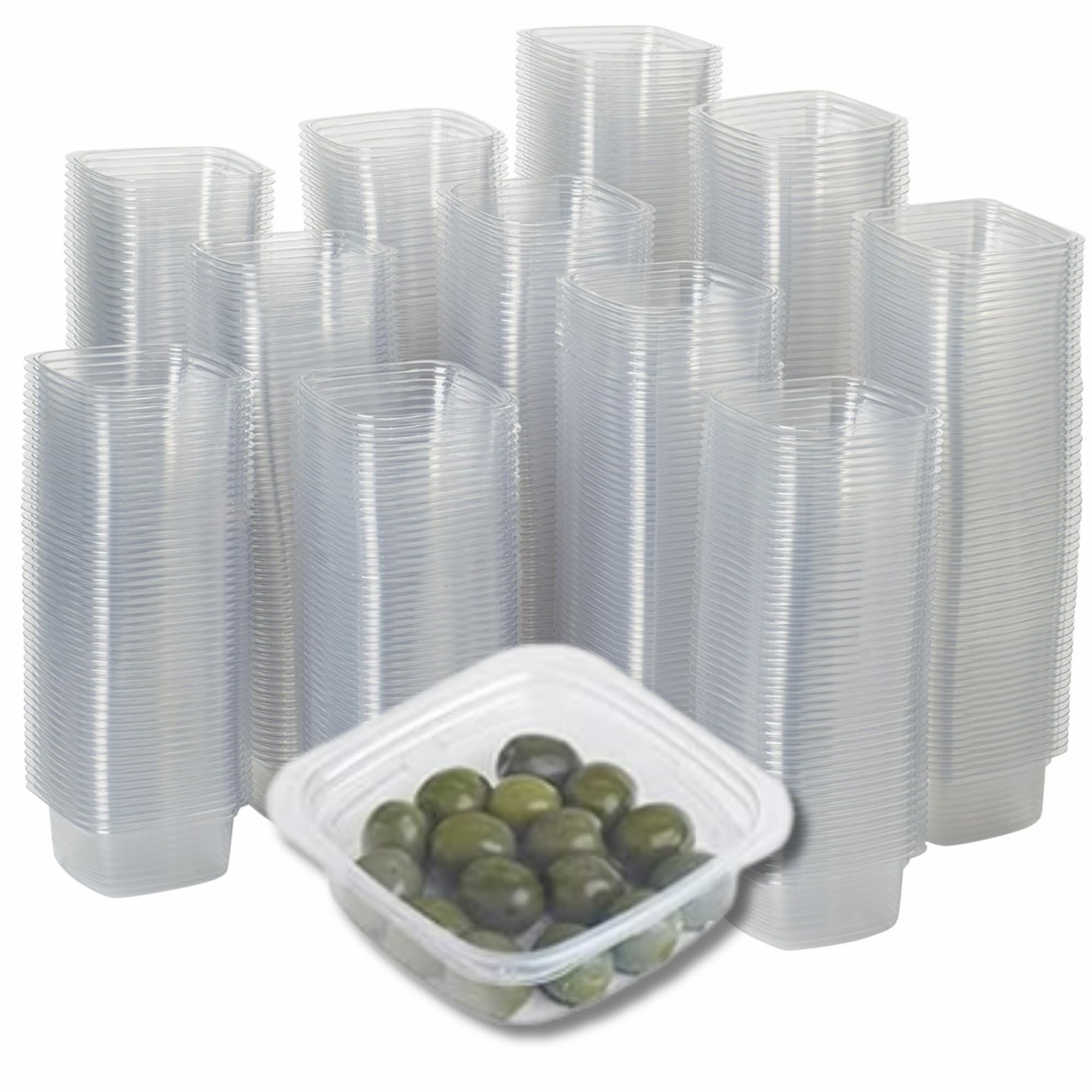Good Natured 8 oz. Deli Containers (Pack of 675) - 99% Plant-Based, BPA-Free Clear Food Storage Containers - Stackable Square Containers for Meal Prep, Leftovers & Restaurant Use - Eco-Friendly Food Packaging