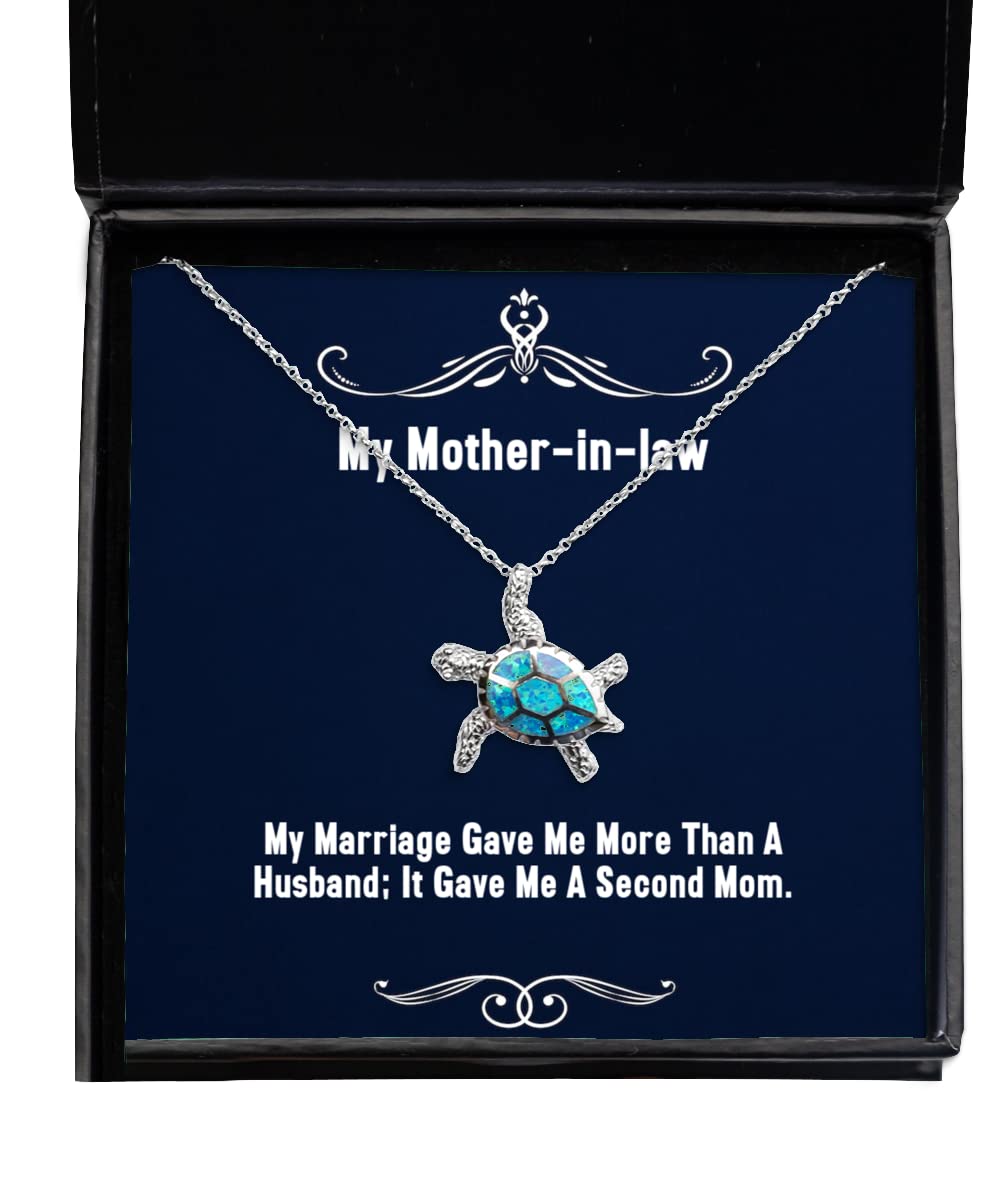 Elegant Opal Turtle Necklace for Mother-in-Law - Unique Birthday & Wedding Gift for Women - Perfect for Special Occasions & Family Celebrations