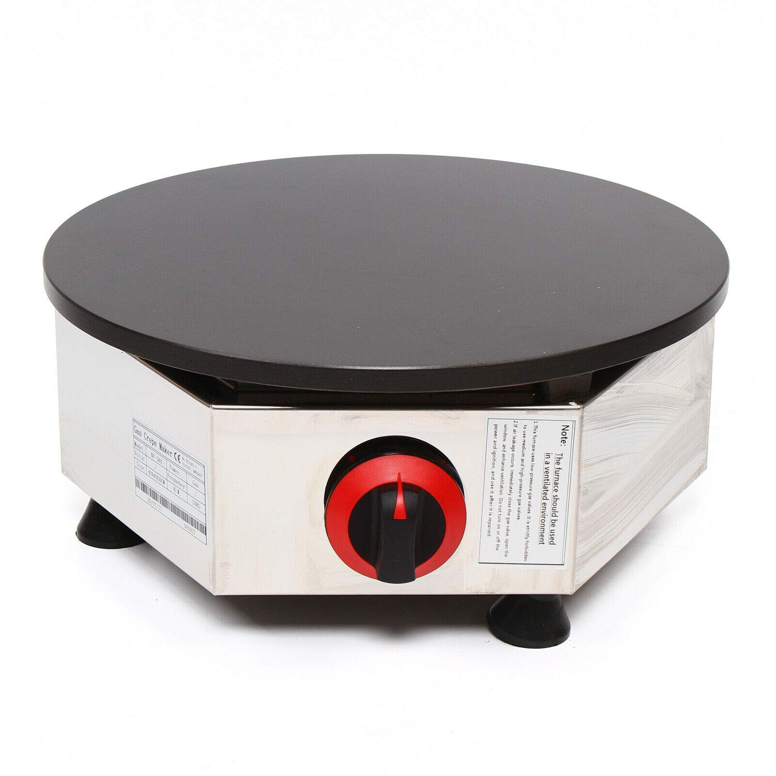 **Commercial Gas Crepe Maker Machine - Adjustable Temperature, Stainless Steel LPG Countertop Griddle, Non-Stick Pancake Maker for Home & Bakery - Perfect for Breakfast, Desserts & Catering**