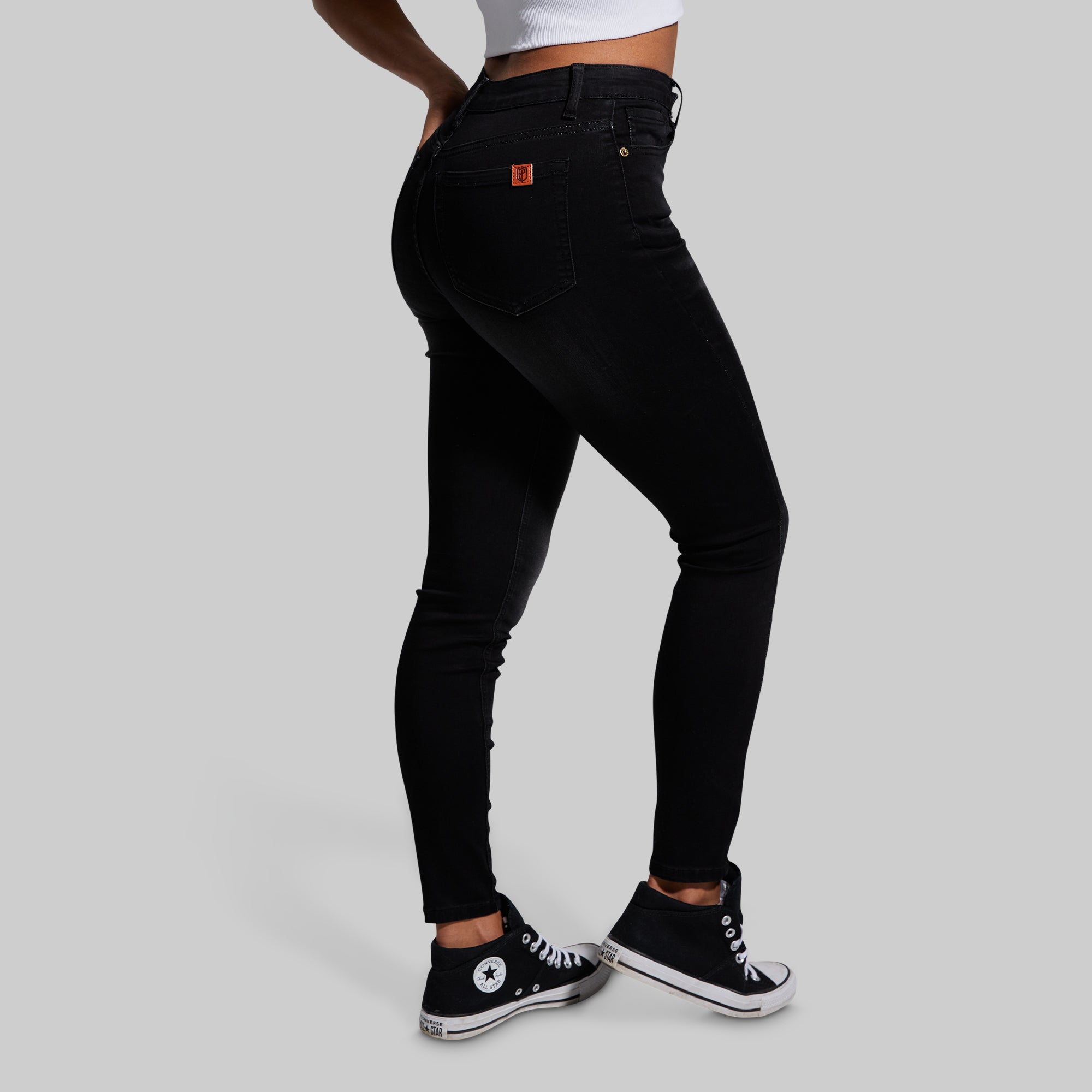 FLEX Stretchy High Rise Skinny Jeans for Women - Comfortable Slim Fit Denim Pants (Black) - Perfect for Work, Casual Outfits & Night Out