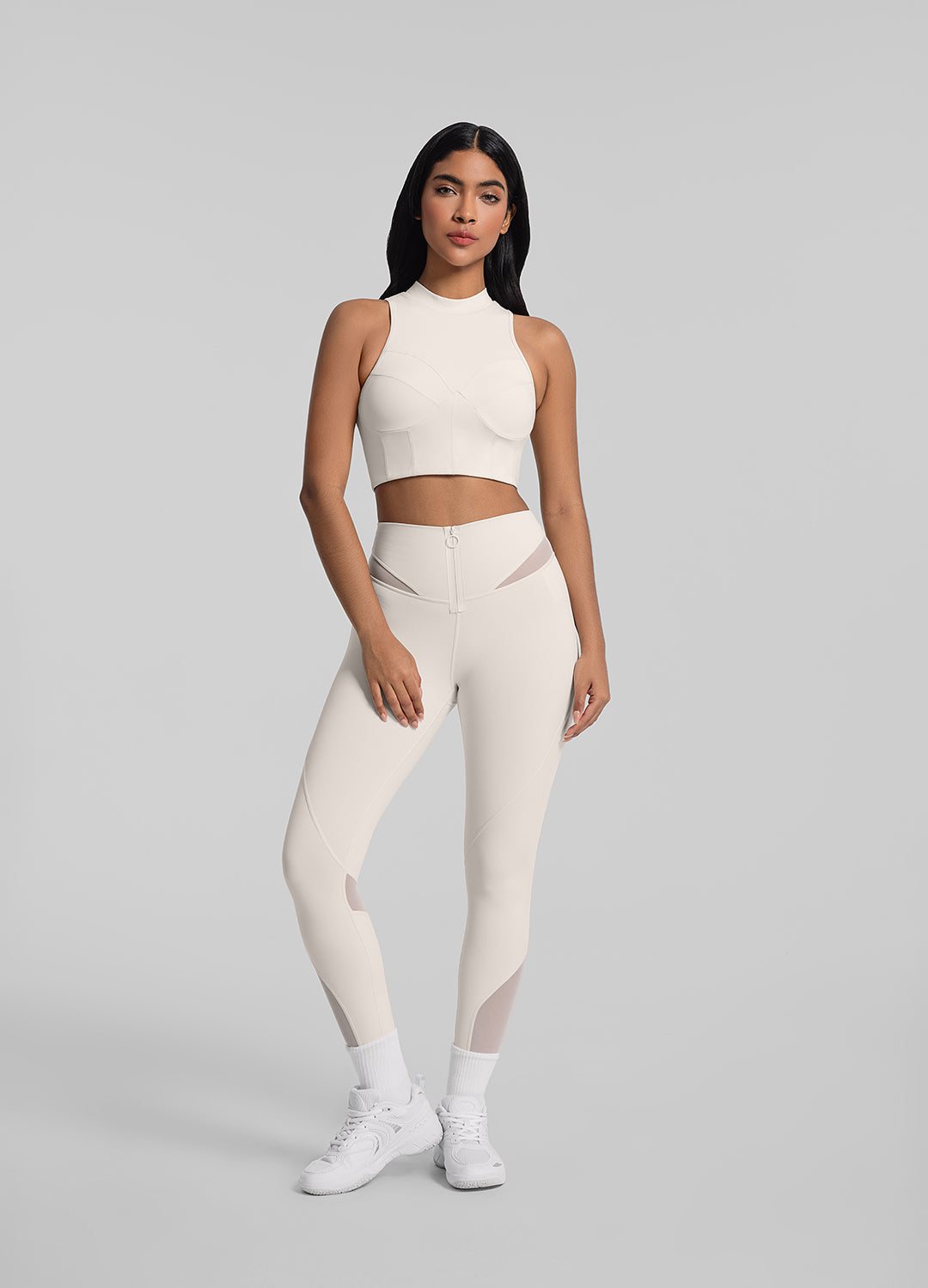Zip Front Mesh Leggings for Women - High Waisted Yoga Pants with Breathable Side Panels - Perfect for Workouts, Running & Gym