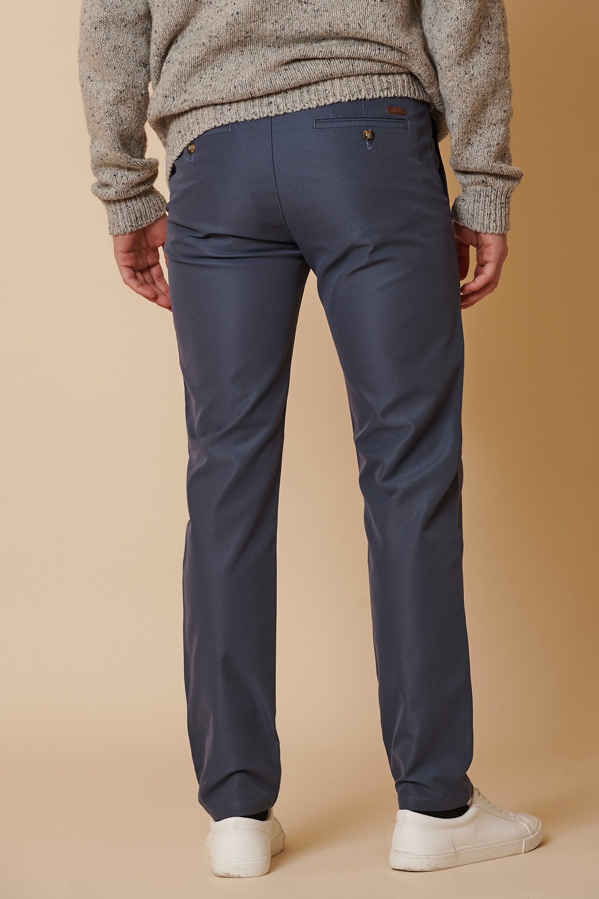 ENZO Men's Grey Blue Chinos - Slim Fit Casual Dress Pants for Office, Business & Travel
