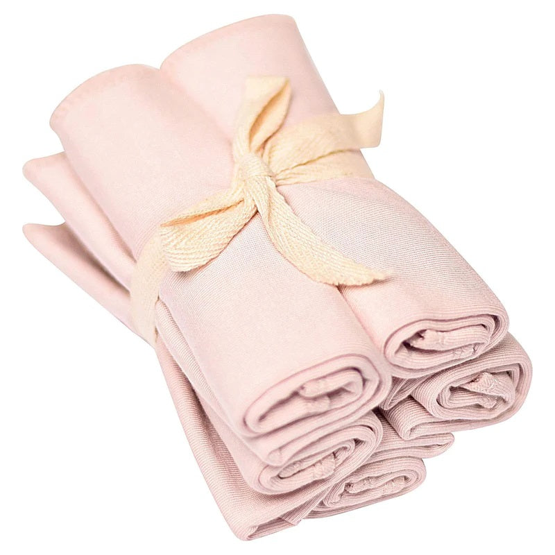 Kyte Baby 5-Pack Organic Cotton Washcloths for Babies - Soft & Absorbent, Blush Pink - Perfect for Bath Time, Feeding & Gentle Skin Care