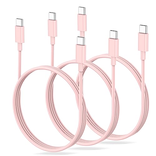 Apple MFi Certified USB C to USB C Fast Charging Cable (3ft, 60W, 3-Pack) - Type C to Type C Charger Cord for iPad Pro, MacBook Air - Pink | Perfect for Travel, Office & Home Charging
