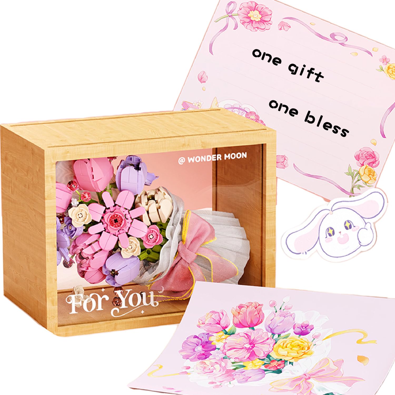 DIY Mini Bricks Flower Bouquet Building Set - Unique Home Decoration Artificial Flowers for Girls Ages 8-12 | Botanical Collection Gift Idea for Birthdays & Room Decor | Creative STEM Toy (Not Lego Compatible) 8042016