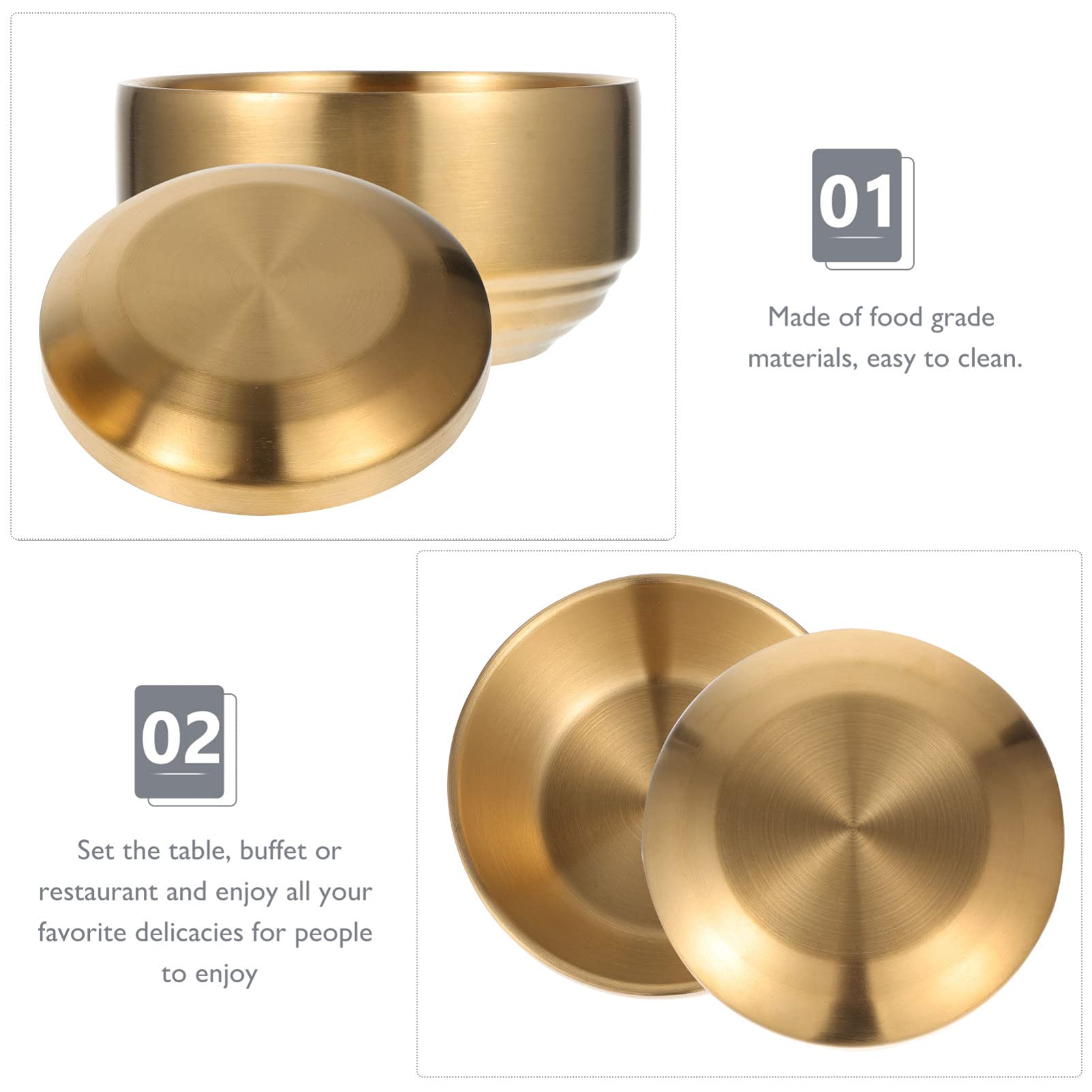 Happyyami Stainless Steel Rice Bowl with Lid for Kids & Adults - Non-Slip Bottom, Easy to Clean - Perfect for Soup, Snacks, School Lunches & Outdoor Picnics