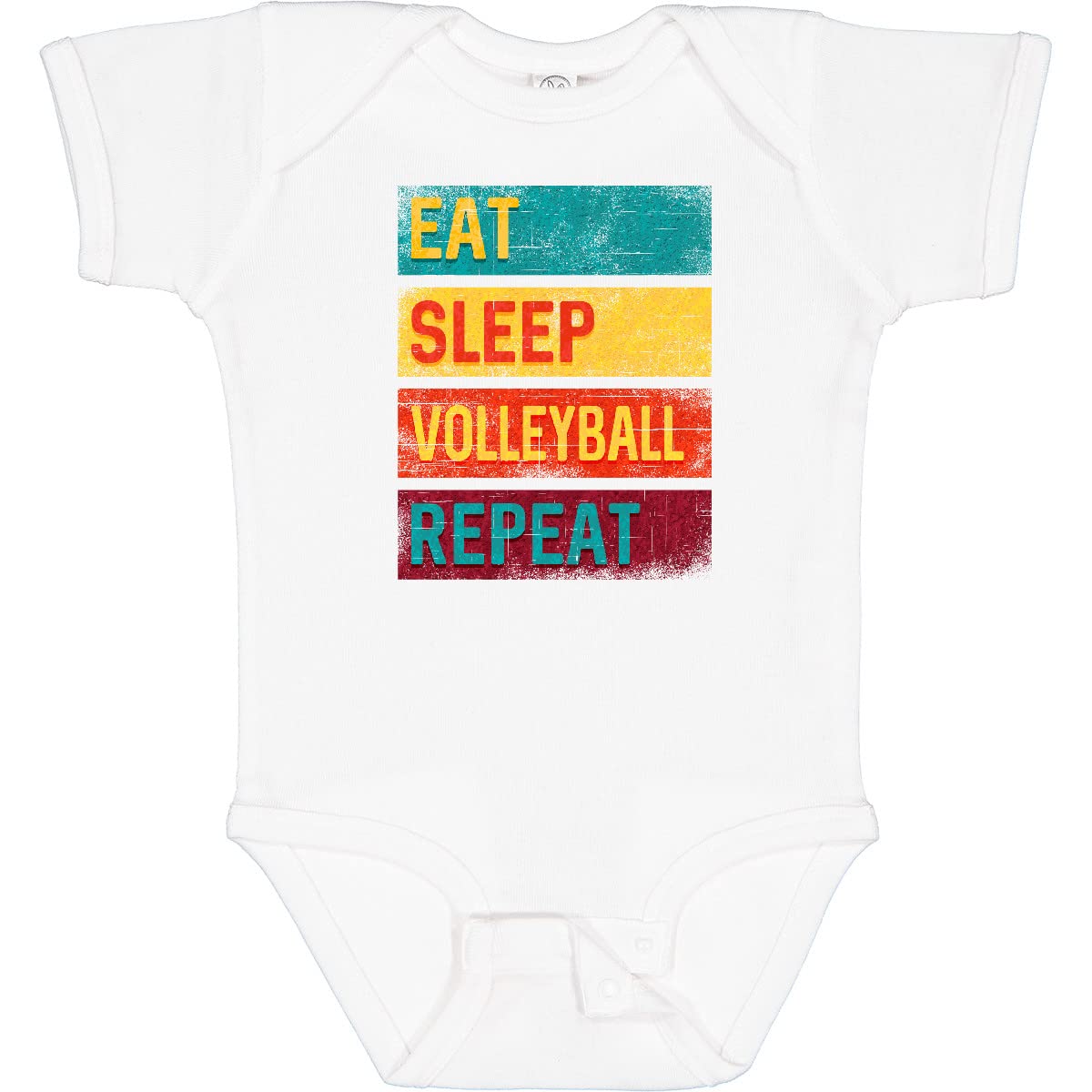 Inktastic Eat Sleep Volleyball Repeat Baby Bodysuit - Soft Cotton Infant Onesie for Volleyball Lovers, Perfect for Game Day, Practice & Family Photos
