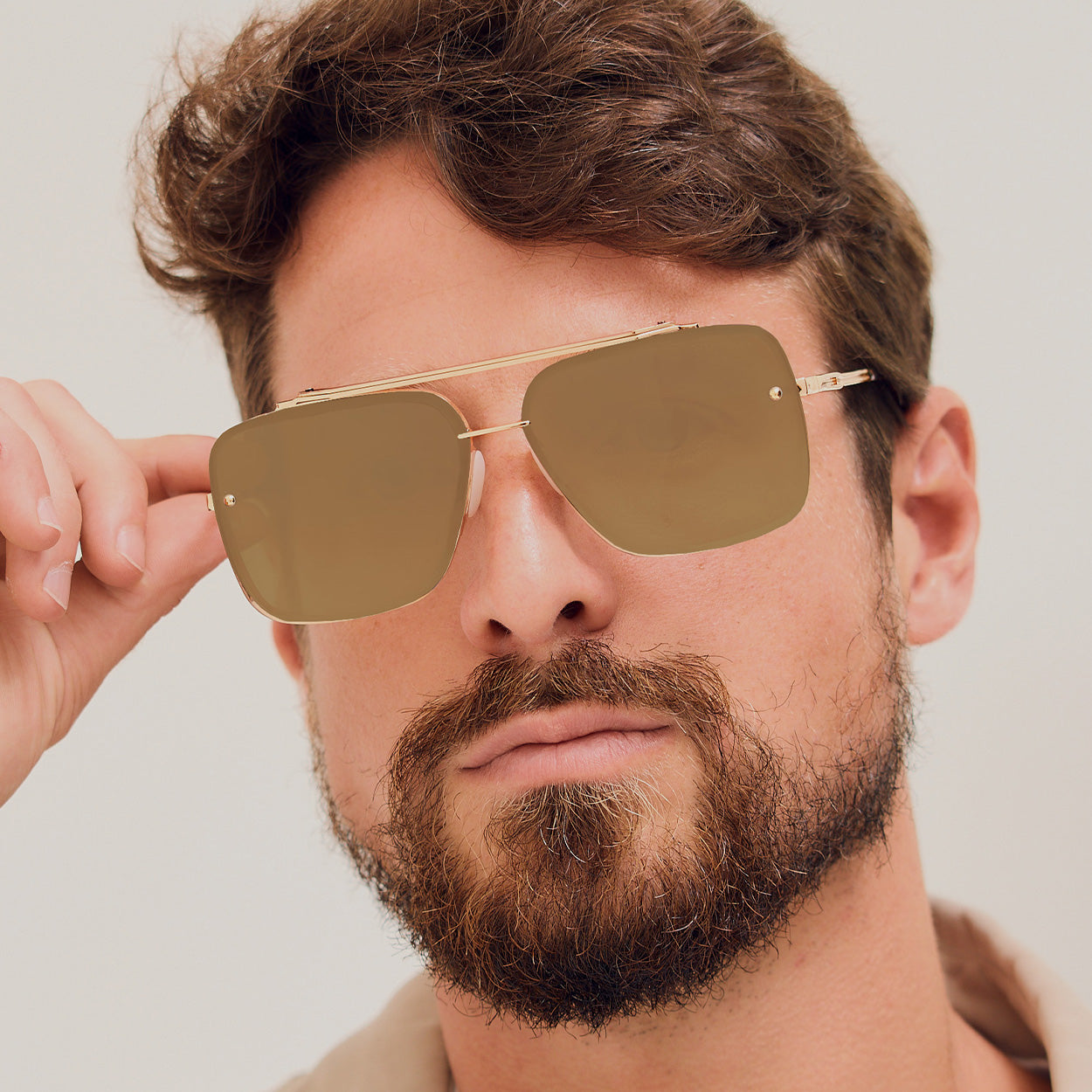 Bella Mirrored Bronze Aviator Sunglasses - Tangle-Free, Polarized, UV Protection for Men & Women - Perfect for Driving, Beach, and Outdoor Activities