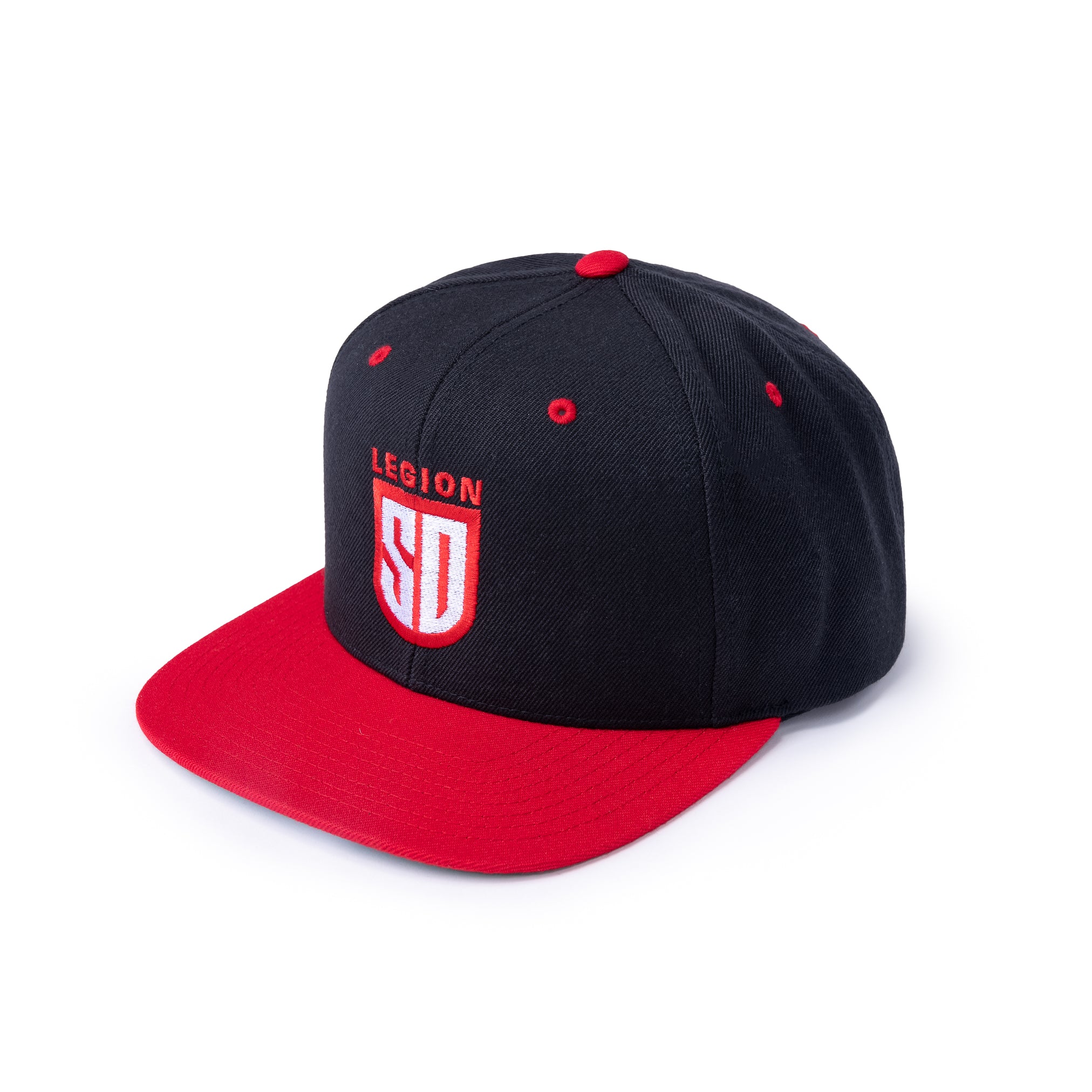 SD Legion Red Flat Bill Snapback Hat - Adjustable Baseball Cap for Men & Women - Perfect for Sports, Outdoor Activities and Streetwear Fashion