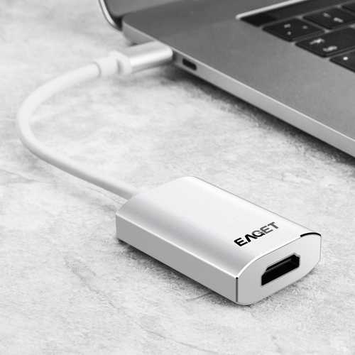 Eaget CH10 USB-C to HDMI 4K Adapter Converter for MacBook, iPad, Laptop - Stream HD Movies & Presentations on TV/Monitor
