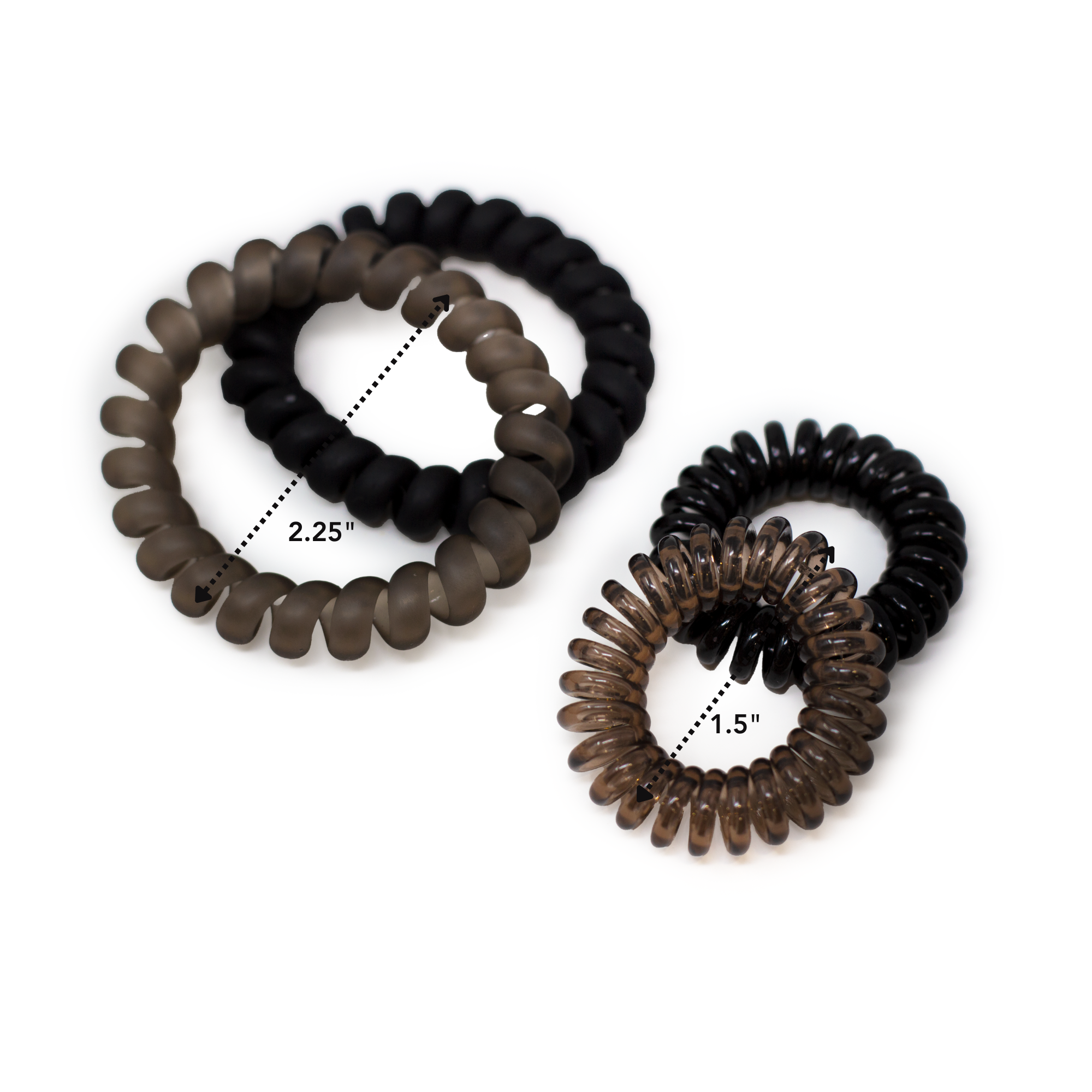 Waterproof Spiral Hair Ties for Women - 8 Pack No Slip Elastic Hair Bands for Running, Swimming, Yoga & Workout - Gentle on Hair No Crease Ponytail Holders