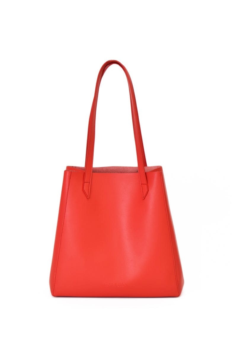Totissimo Foldable Vegan Leather Tote Bag for Women - Stylish Cherry Red Handbag for Work, Travel & Shopping | Eco-Friendly & Lightweight