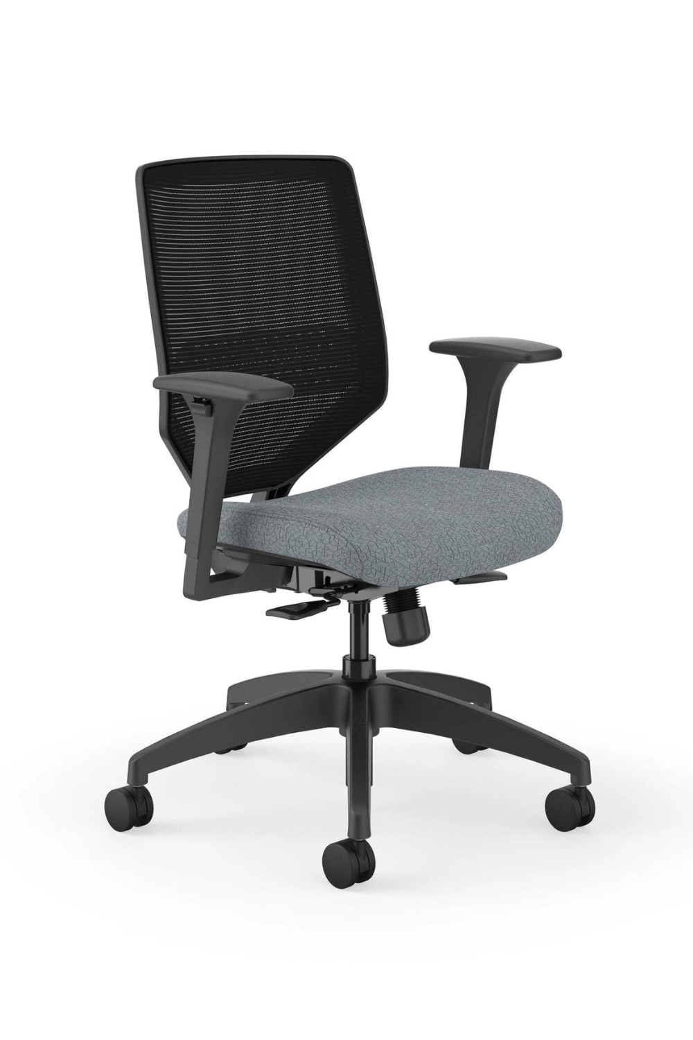 HON Solve Office Task Gray Fabric Chair with High Back Mesh - Ergonomic Desk Chair for Home Office, Computer Work & Long Hours Sitting