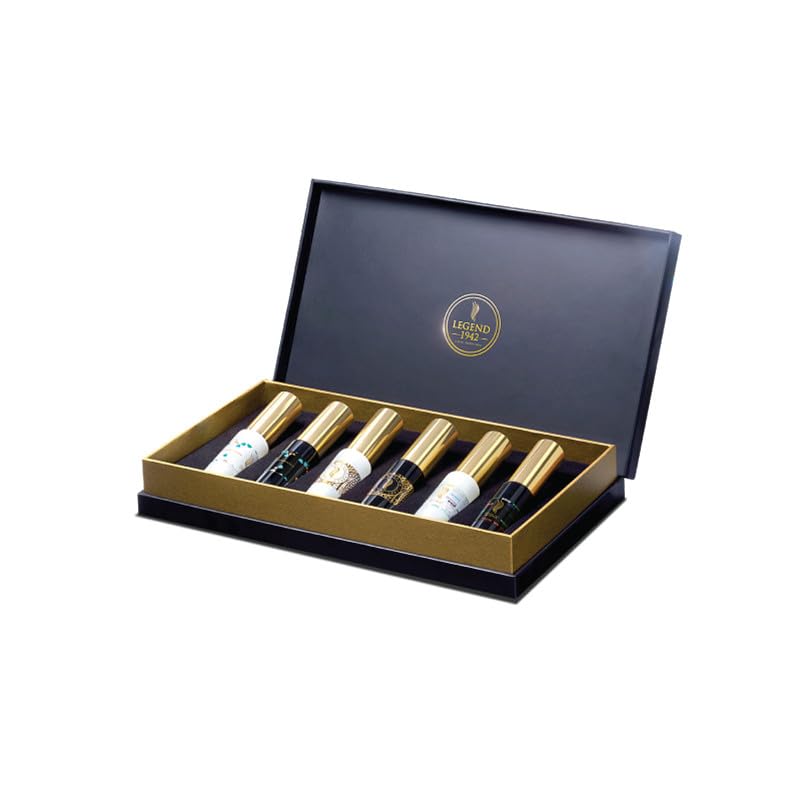 Legend 1942 Luxe Perfume Discovery Set by Amitabh Bachchan - 6 x 7ml Mini Bottles | Long-Lasting Unisex Fragrance | Eau de Cologne Gift Set for Men & Women | Perfect for Birthdays, Anniversaries & Daily Wear | Office, Date Night & Special Occasions