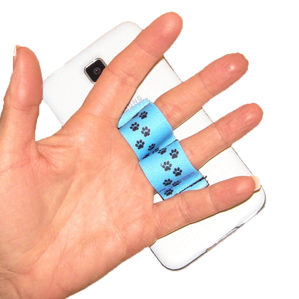 2-Loop Phone Grip Holder - Universal Fit for Most Smartphones - Paws Blue Design - Perfect for One-Hand Use, Selfies, and Secure Phone Handling