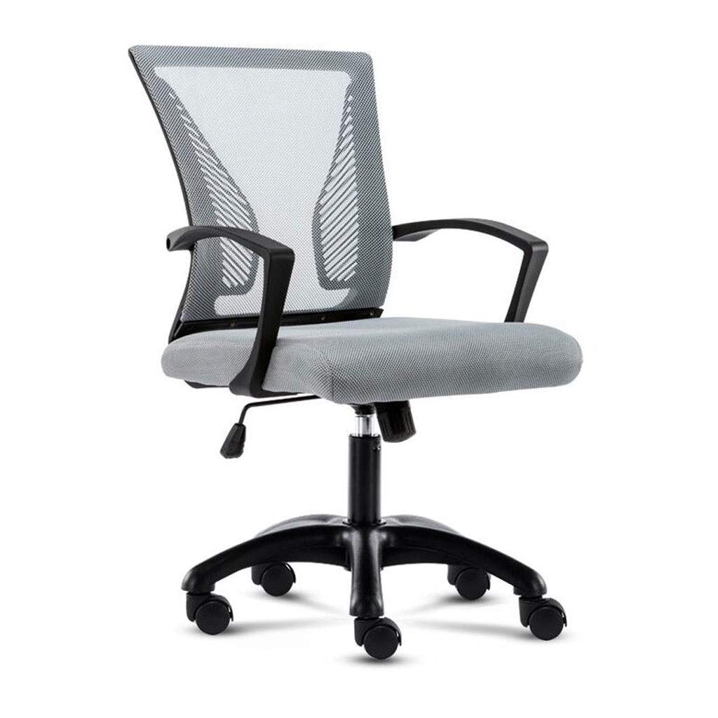 Ergonomic Mesh Office Chair with Mid Back & Lumbar Support - Swivel Computer Desk Chair with Adjustable Armrests (Gray) - Perfect for Home Office, Gaming & Workspaces