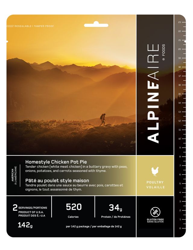 AlpineAire Homestyle Chicken Pot Pie - Freeze Dried Camping Food, Backpacking Meal, Emergency Survival Food - Perfect for Hiking, Outdoor Adventures & Emergency Preparedness
