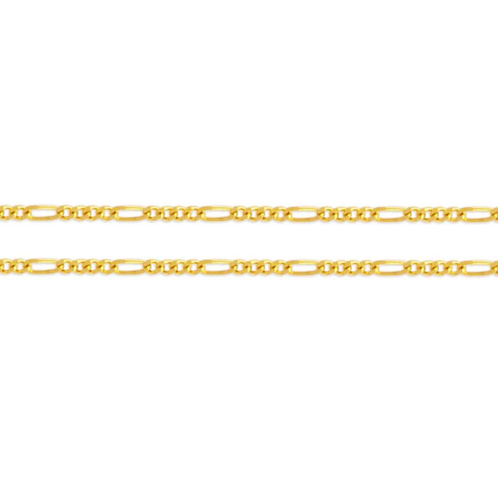 14K Gold Figaro Chain Necklace for Women & Men - Italian Concave Link Design, 1.2mm to 9.6mm Width, 14-26 Inch Length - Durable Shiny Jewelry Gift for Birthday, Anniversary & Special Occasions