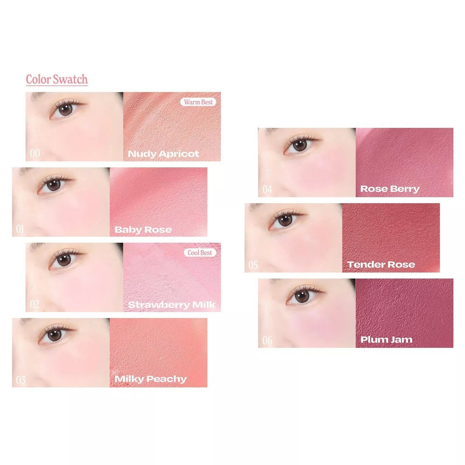 Alternative Stereo Balmy Cream Cheek Blush - 7 Natural Shades (2.5g) | Long-Lasting & Buildable Formula for Everyday Makeup & Special Occasions