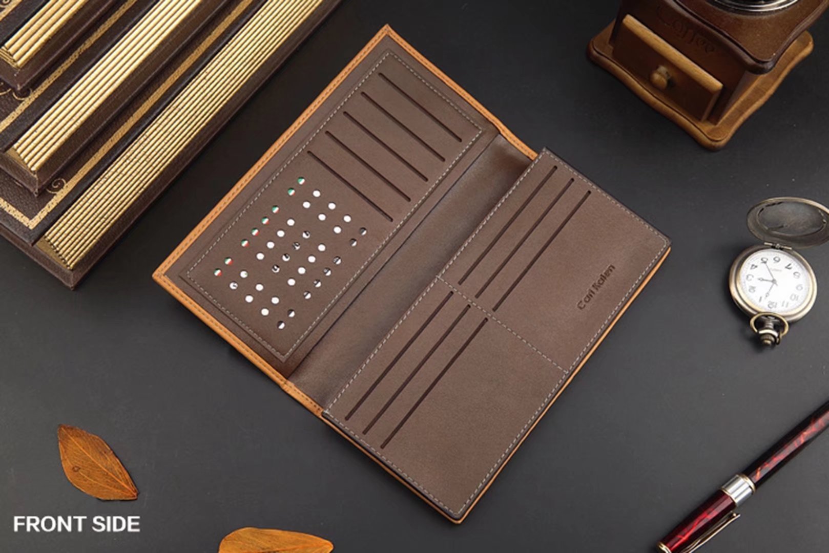 Slim Leather Bifold Wallet for Men - RFID Blocking Credit Card Holder & ID Organizer - Perfect for Business, Travel, and Everyday Use
