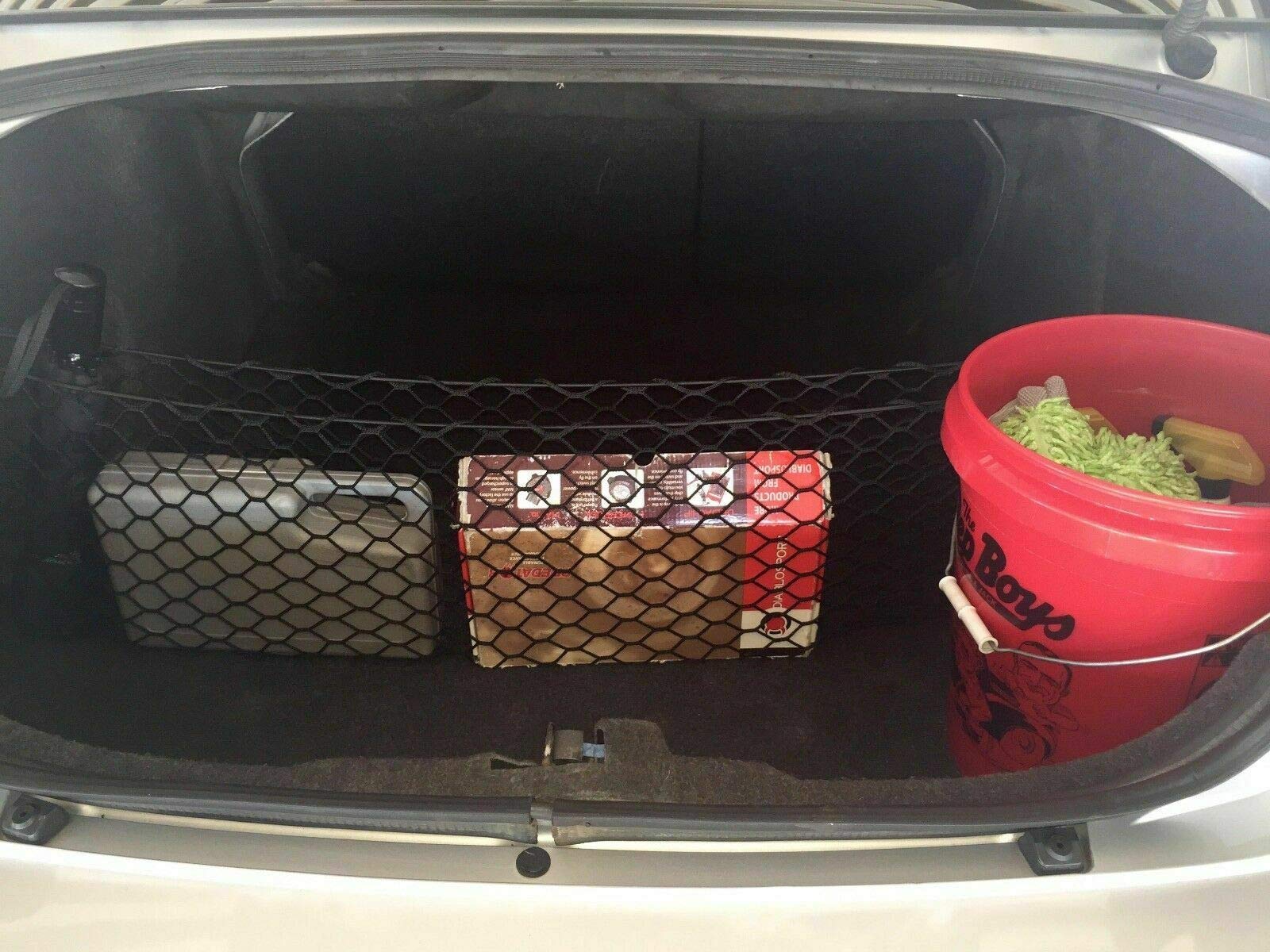 Premium Mesh Rear Trunk Organizer Cargo Net for Dodge Charger 2006-2010 - Envelope Style Sedan Storage Solution - Heavy Duty Vehicle Carrier Organizer - Perfect for Road Trips, Groceries & Sports Equipment