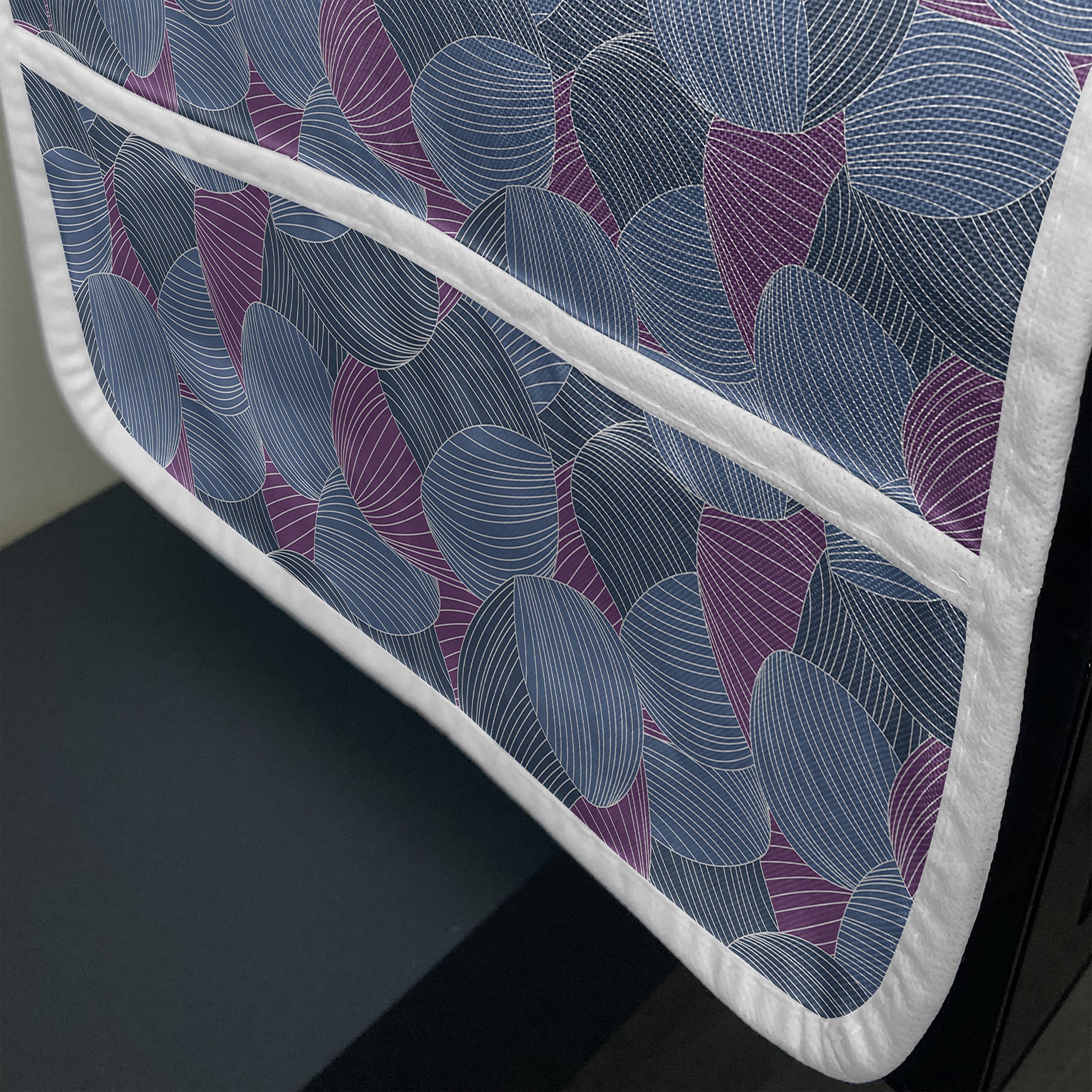 Ambesonne Retro Abstract Microwave Cover - Hand-Painted Wave Stripes with Petals & Leaves Design - Waterproof Kitchen Organizer with Pockets - 36