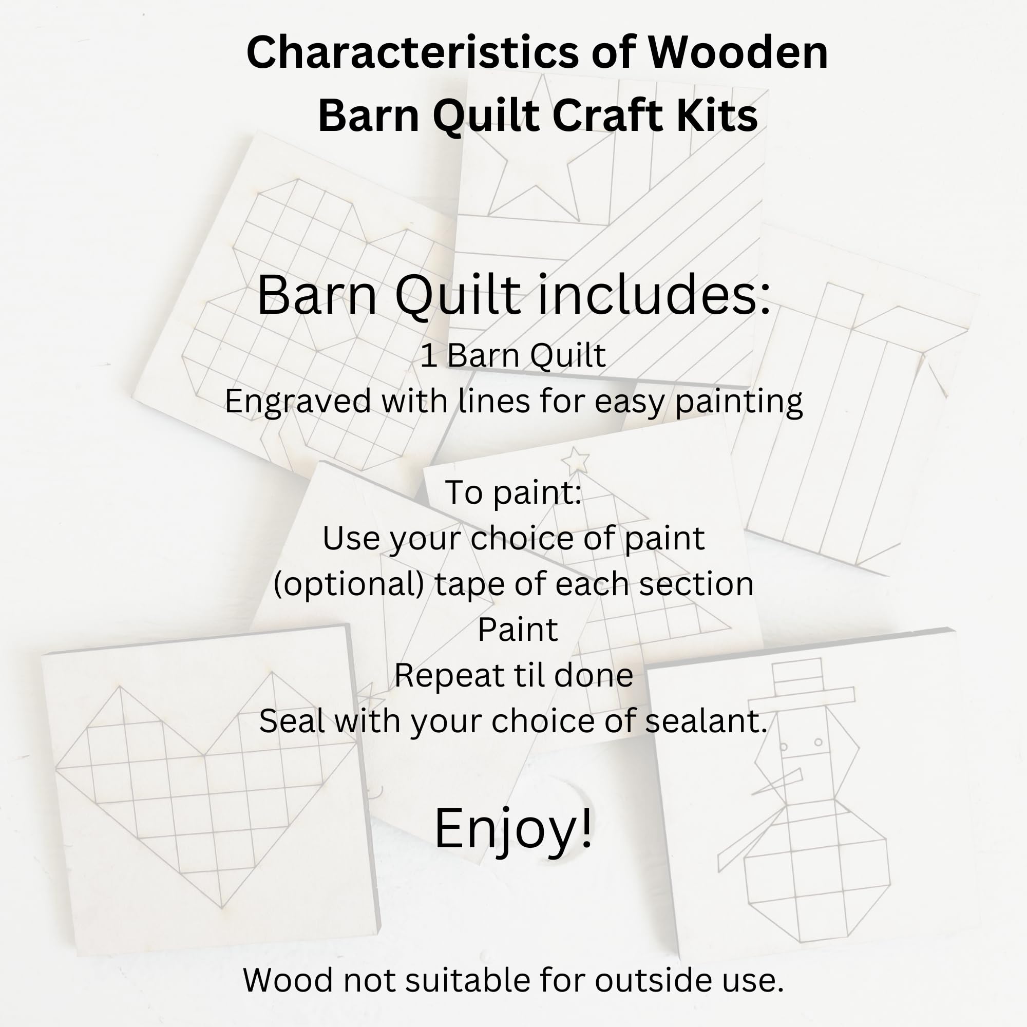 Unfinished Barn Quilt Square Wooden Sign - 18 Inch Snowman Design - Country Farmhouse Decor - DIY Wood Painting Project - Perfect for Wall Art, Rustic Home Decor, and Seasonal Holiday Display