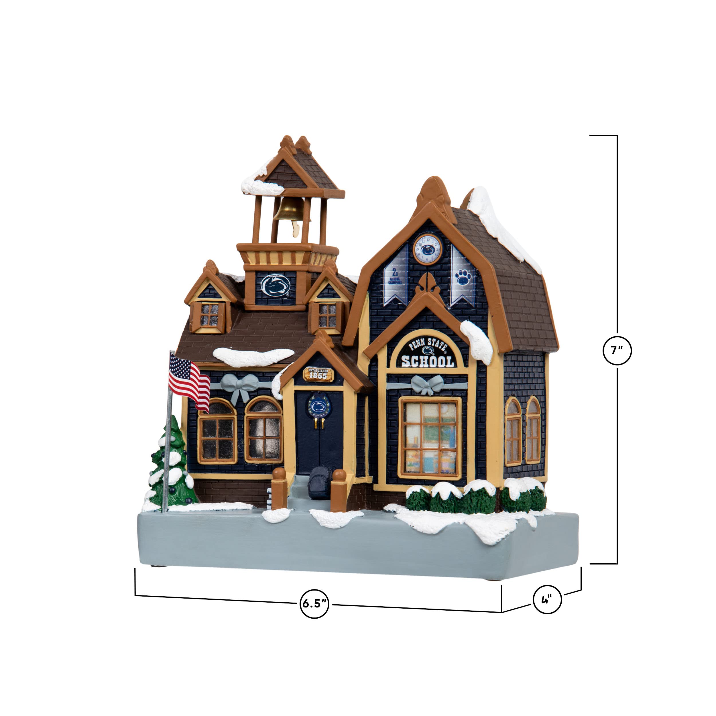 FOCO NCAA Team Logo Light Up Collectible Resin Holiday Village House - Perfect for Christmas Decorations, Sports Fan Gifts & Home Display