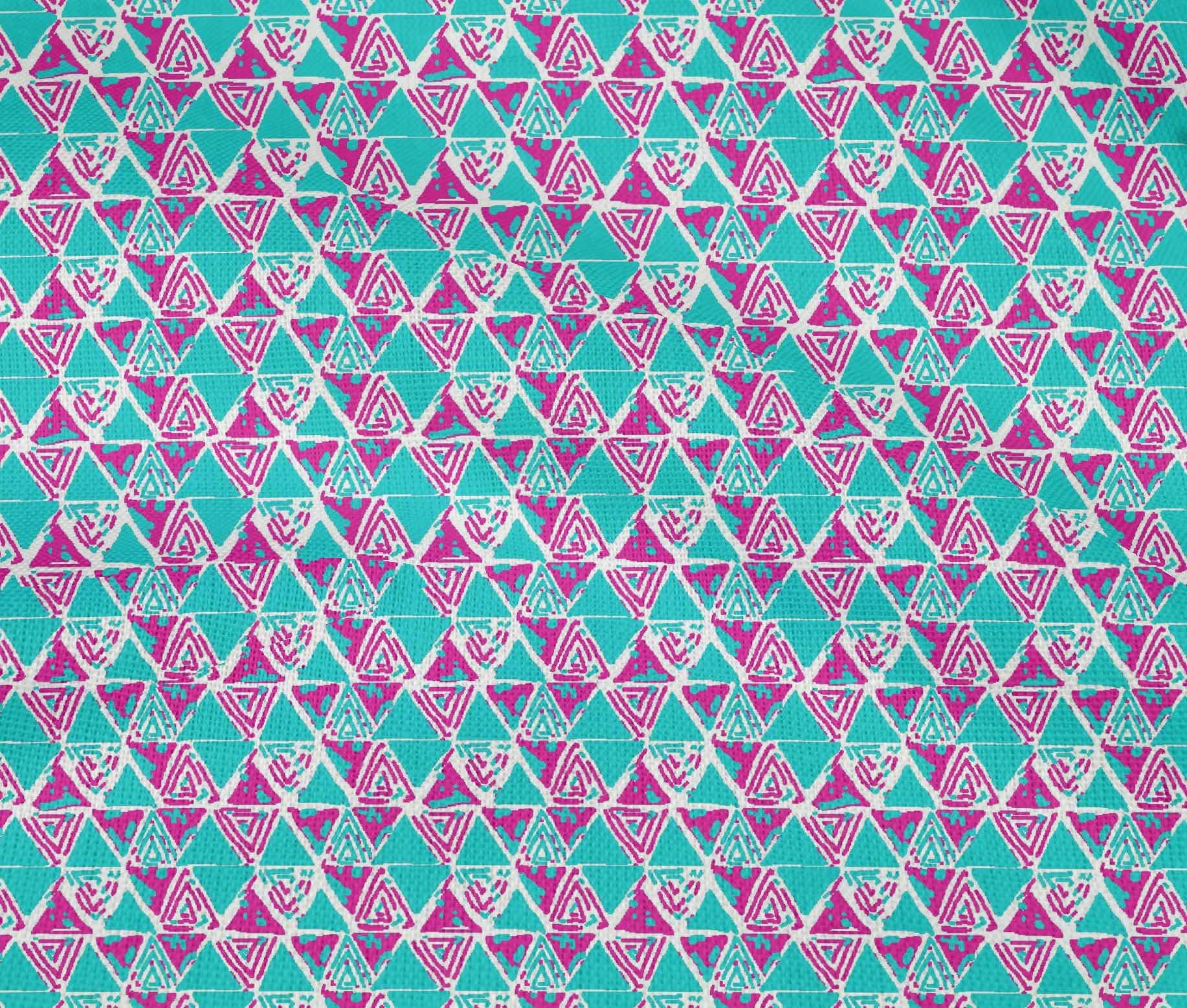 oneOone Cotton Flex Fuschia Pink Fabric - Triangle Geometric Print Dress Material - 40 Inch Wide by The Yard | Perfect for DIY Dresses, Skirts & Home Decor Projects