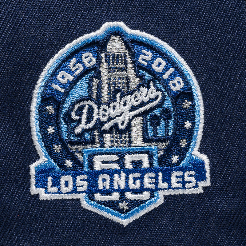 New Era x Politics Los Angeles Dodgers 59FIFTY Fitted Hat - Light Navy Blue Snapback Cap for Baseball Fans & Streetwear Fashion | Perfect for Games, Collecting & Urban Style