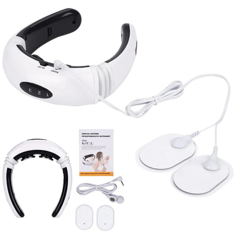 Electric Neck Massager with Pulse & Magnetic Therapy - Instant Pain Relief for Shoulder, Back & Muscle - Perfect for Office, Travel & Home Use