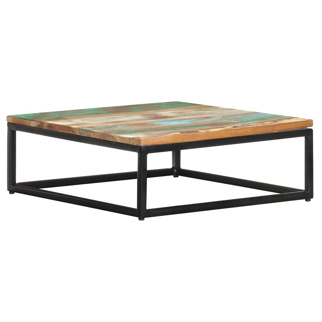 FAMIROSA 2-Piece Nesting Coffee Table Set - Space Saving Reclaimed Wood & Iron Frame End Tables for Living Room, Sofa | Modern Home Furniture Decor for Small Spaces, Apartments & Cozy Living Areas