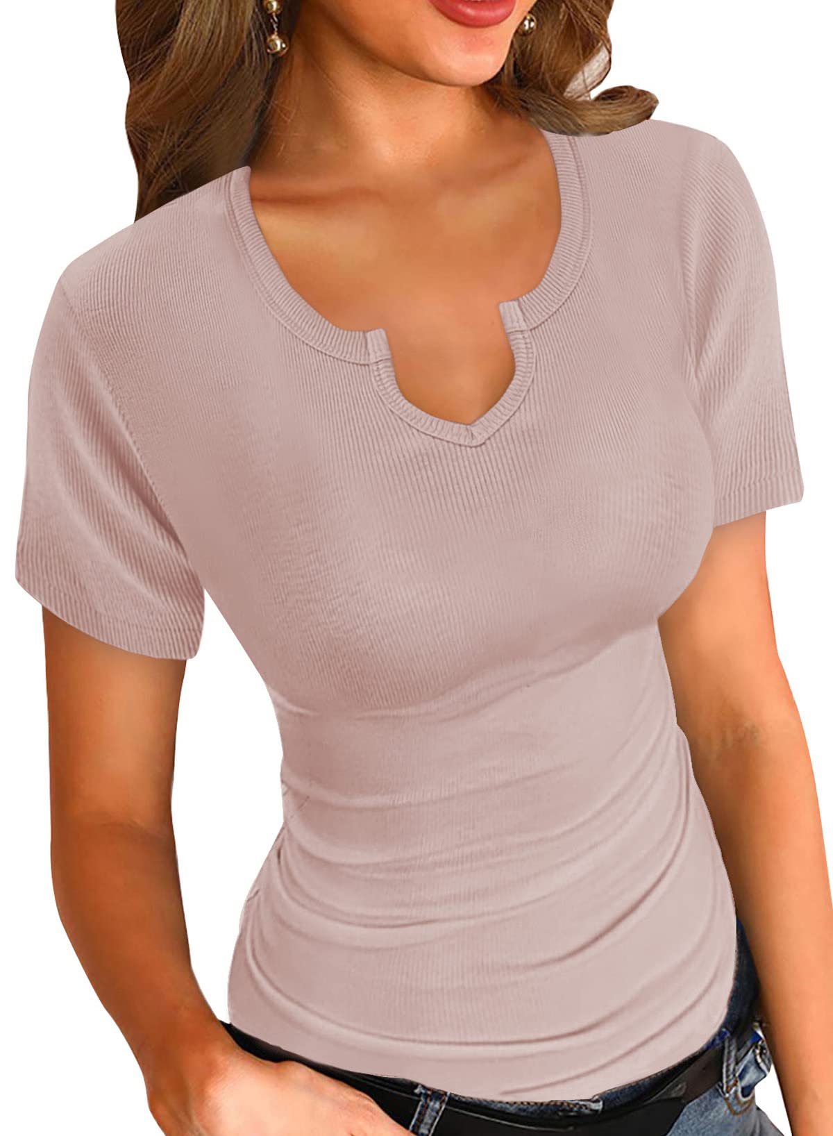 GOSOPIN Women's Ribbed Racerback Tank Top - Stretchy Sleeveless Cami Shirt with Round Neck | Perfect for Gym, Yoga, Workout & Casual Wear