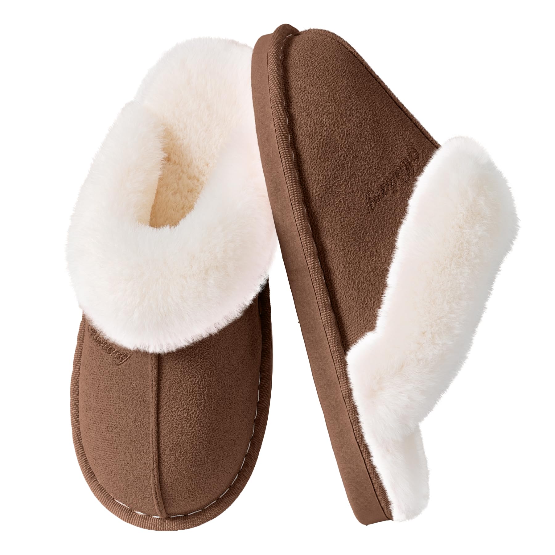 Women's Fluffy Memory Foam Slippers - Non-Slip Indoor/Outdoor House Shoes for Comfort & Warmth - Perfect for Home, Office, and Travel Use