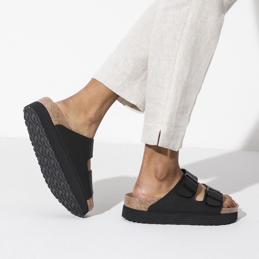 Birkenstock Arizona Platform Vegan Sandals in Black - Comfortable & Stylish for Women & Men | Perfect for Casual Wear, Beach, and Summer Outfits