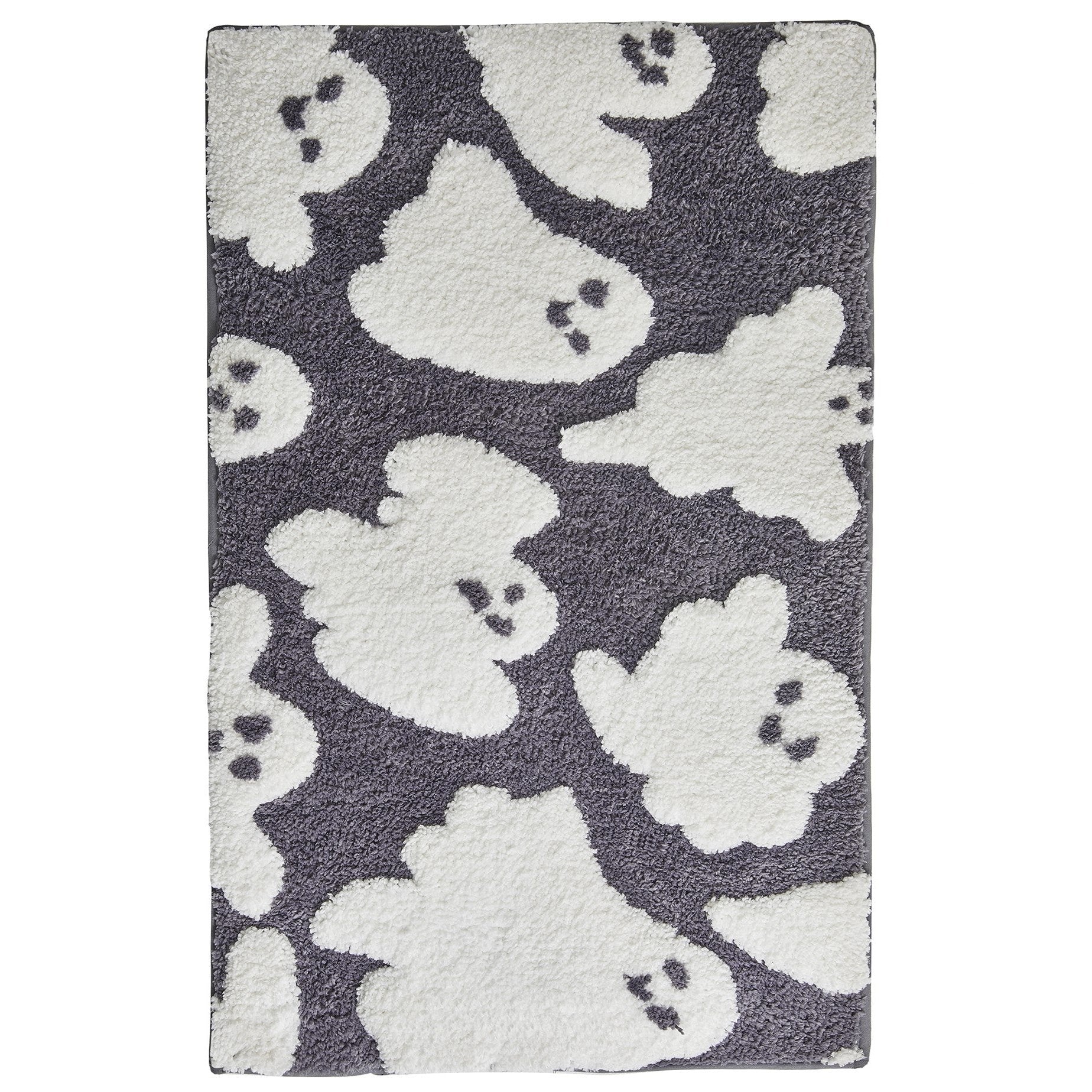 Spooky Ghosts Non-Slip Bath Mat - Soft Absorbent Grey Bathroom Rug for Halloween Decor, Kids & Adults - Perfect for Bathroom, Shower, and Vanity Areas