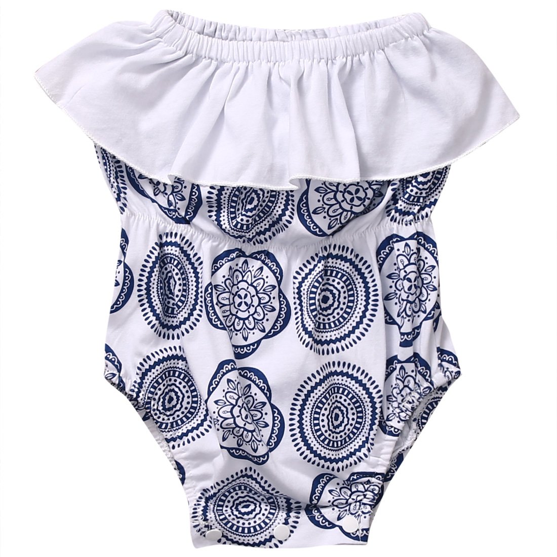 Toddler Baby Floral Romper - Sleeveless Tube Top Summer Bodysuit Jumpsuit for Girls & Boys (White, Size 80) - Perfect for Beach, Playdates & Summer Outings