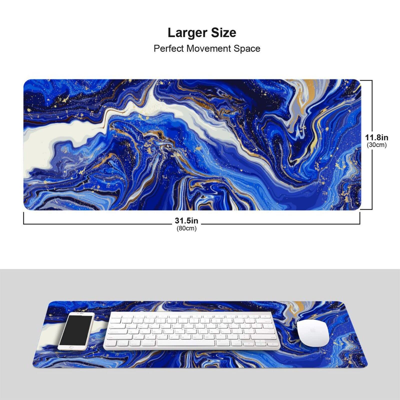 Premium Blue Marble Gaming Mouse Pad XL - 31.5