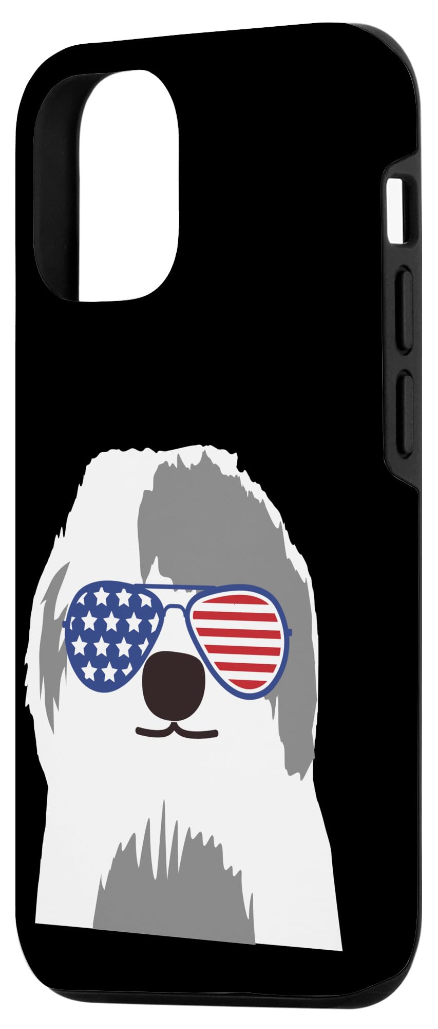 iPhone 12/12 Pro Case - Old English Sheepdog Lover Design with American Flag Patriotic Theme | Perfect for Dog Lovers & USA Pride | Durable Protection for Everyday Use & Travel