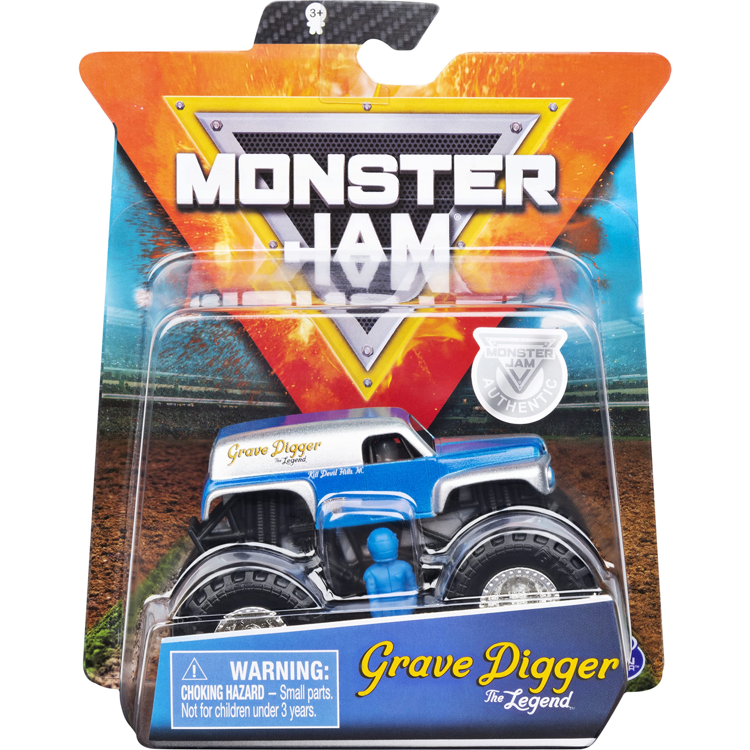 Monster Jam 1:64 Scale Die-Cast Monster Truck - Grave Digger The Legend, Solid Multicolor Collectible Toy (Spin Master 6054811) for Kids Play, Display & Racing Battles