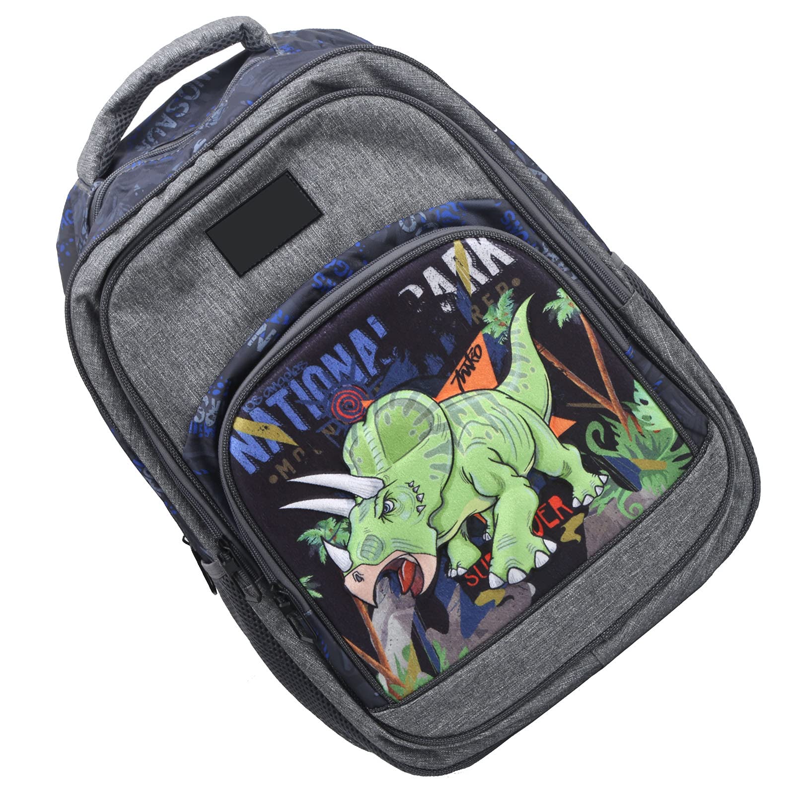 Dinosaur Backpack for School, Travel & Shopping - Light Gray Comfortable Book Bag with Smooth Zipper & Breathable Design - Perfect for Students, Commuters & Outdoor Adventures