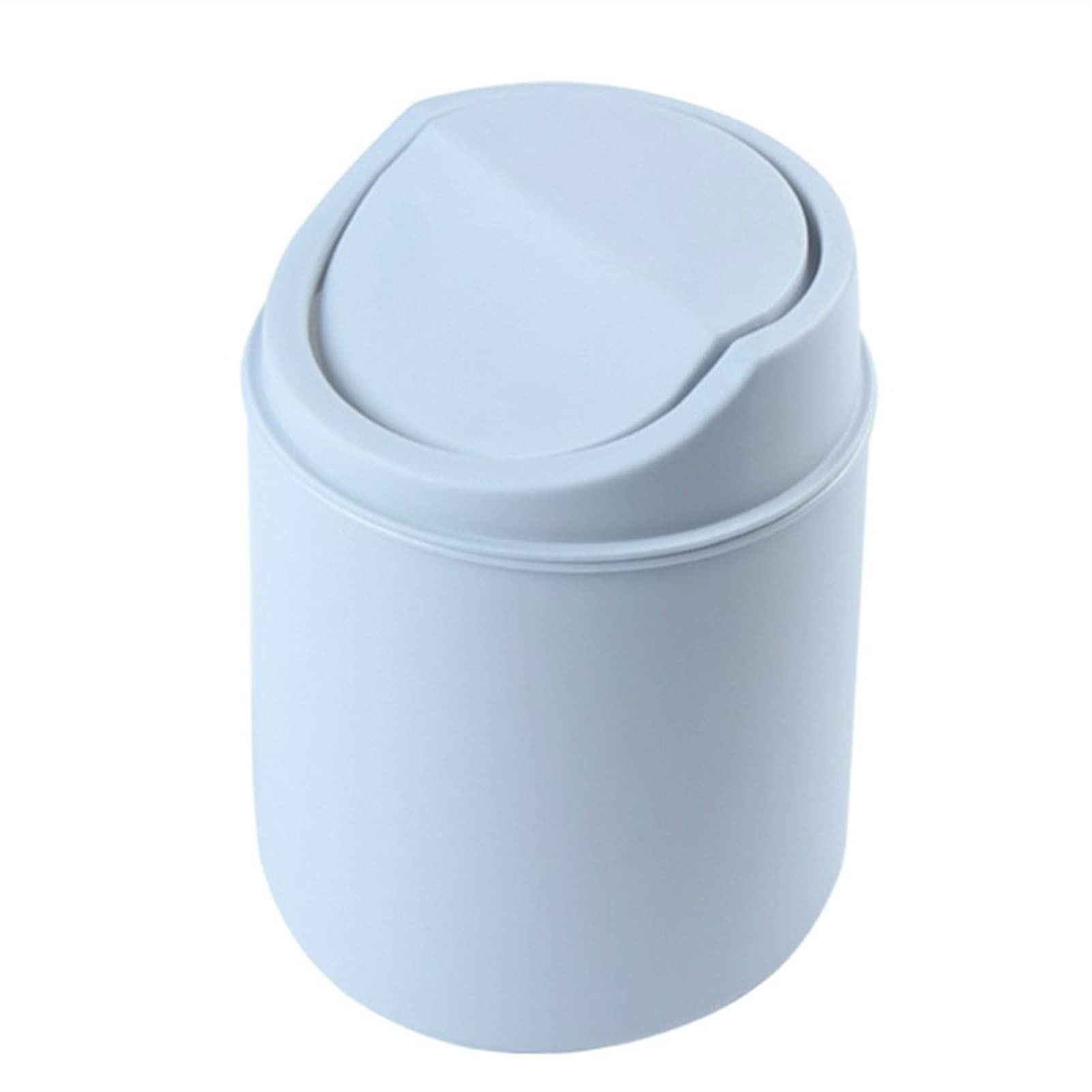 NFEGSIYA Small Waste Bin - Creative Mini Desktop Trash Can for Home, Office & Table - Plastic Garbage Basket with Lid (Gray) - Perfect for Desks, Bedrooms, Bathrooms & Workspaces